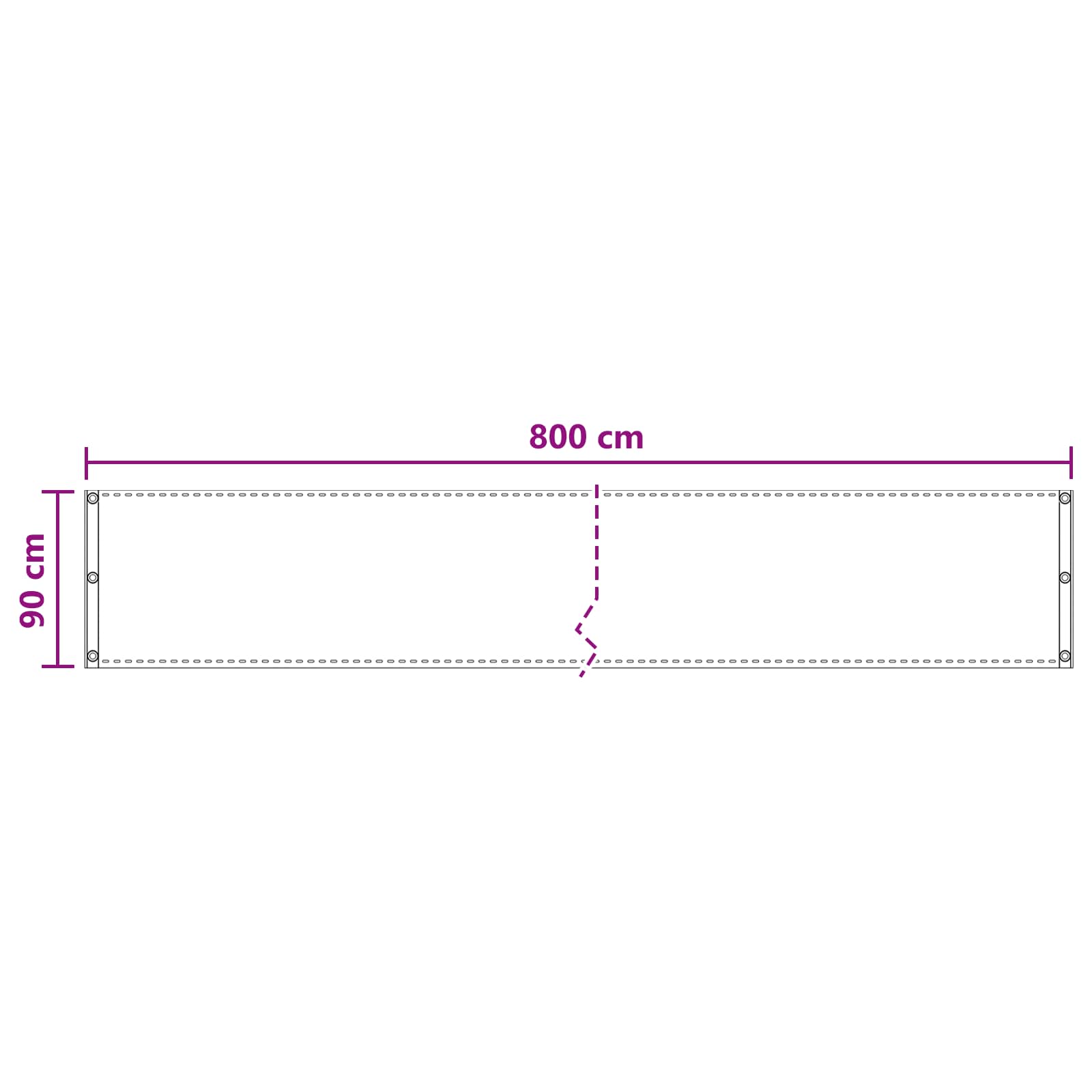 Balcony ekran Antracit 90 x 800 cm HDPE i Aluminij