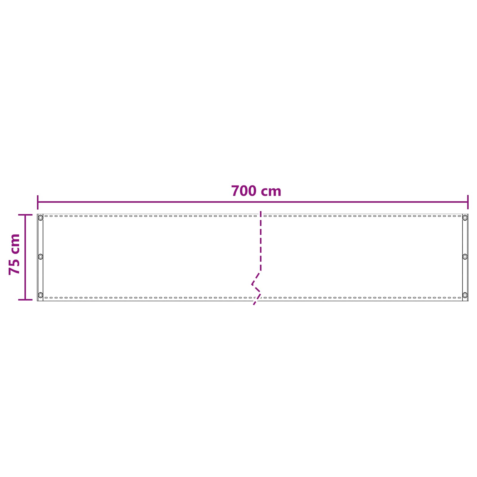 Balcony ekran Bijela 75 x 700 cm HDPE i Aluminij
