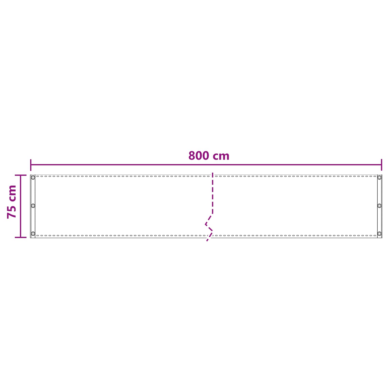 Balcony ekran Terakota 75 x 800 cm HDPE i Aluminij