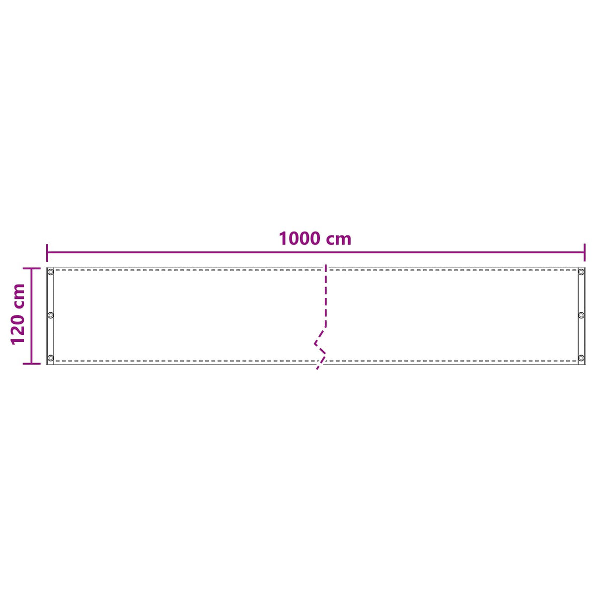 Balcony ekran Bež 120 x 1000 cm HDPE i Aluminij
