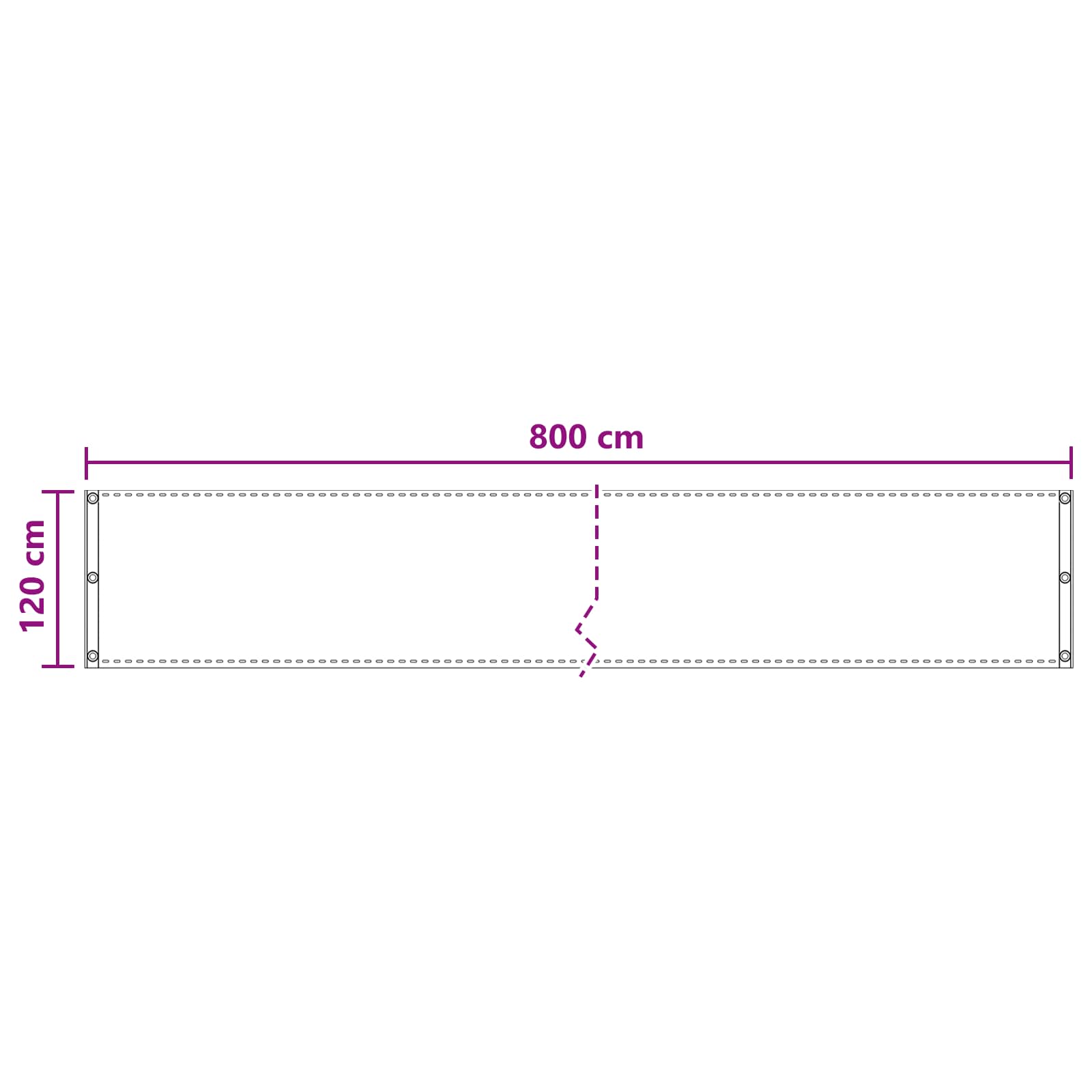 Balcony ekran Sivosmeđa 120 x 800 cm HDPE i Aluminij
