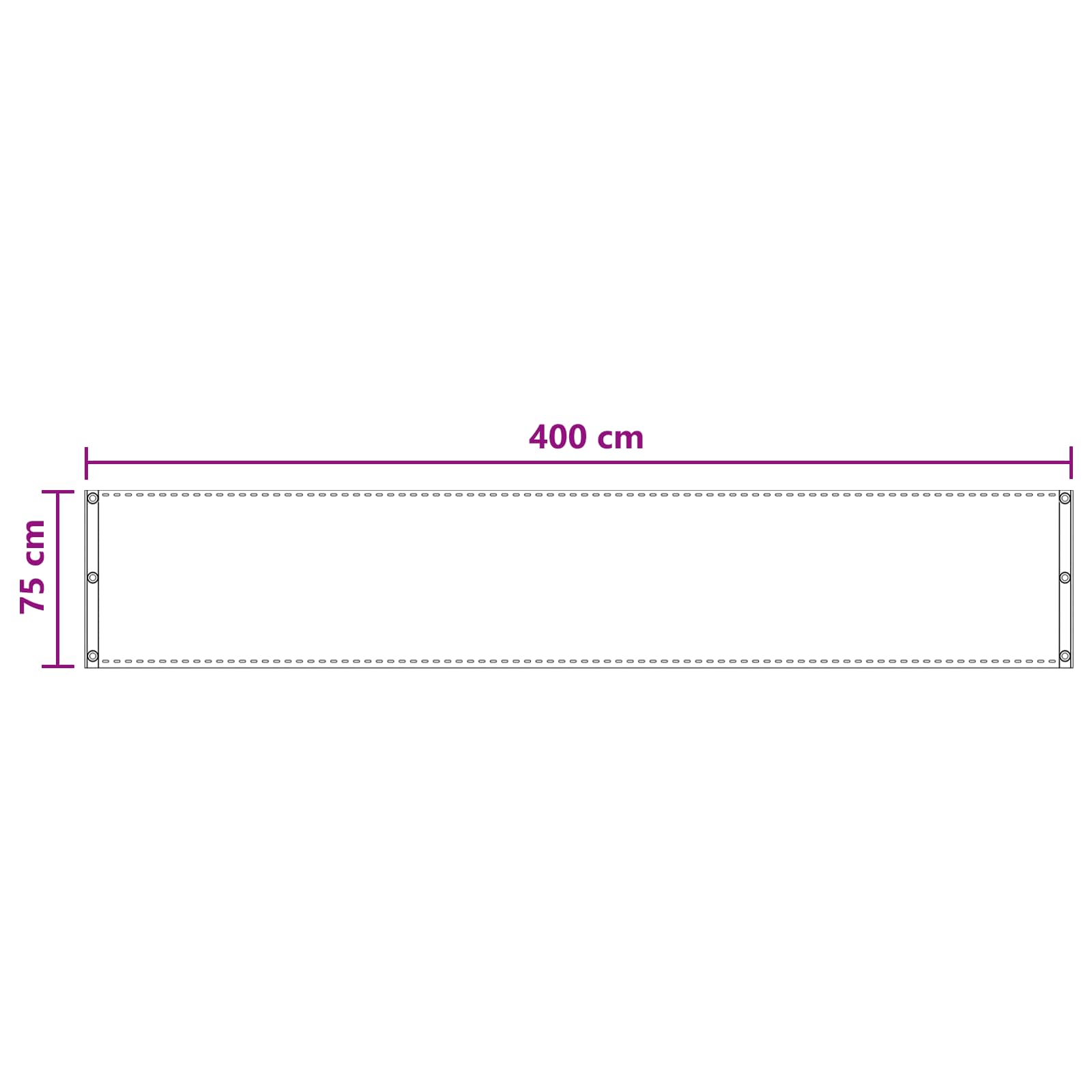 Balcony ekran Svjetlosiva 75 x 400 cm HDPE i Aluminij
