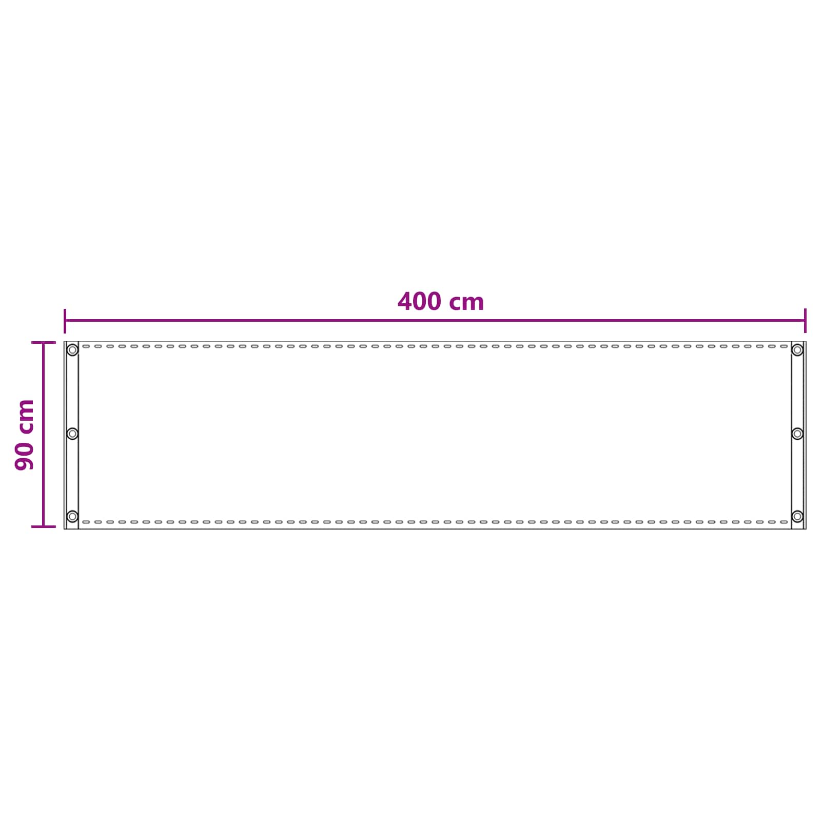 Balcony ekran Svjetlosiva 90 x 400 cm HDPE i Aluminij