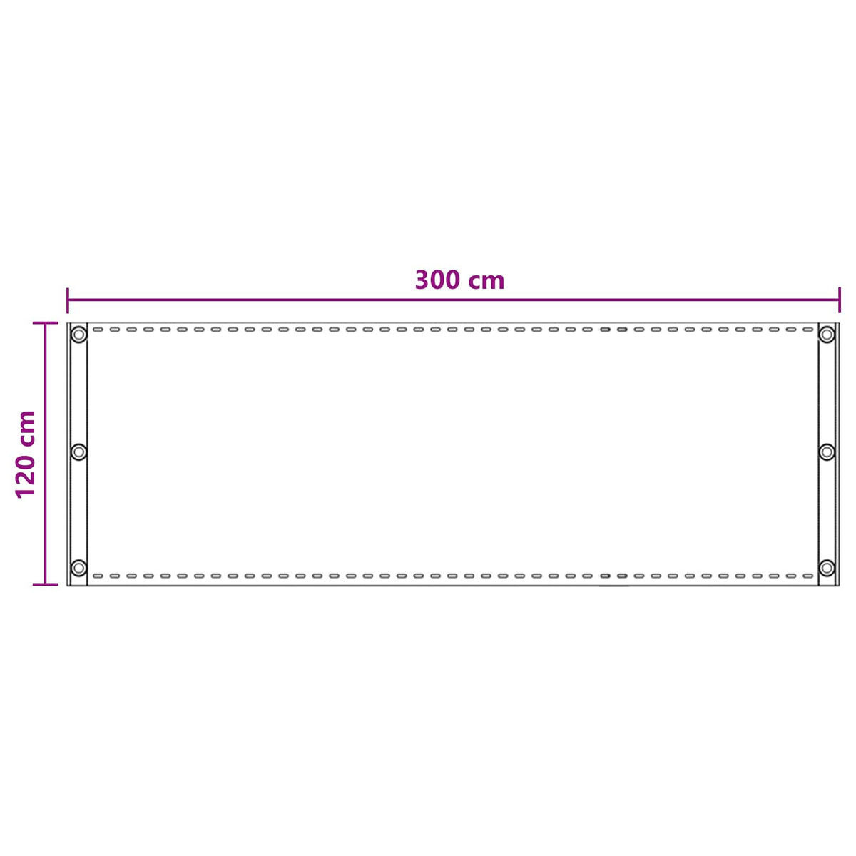 Balcony ekran Svjetlosiva 120 x 300 cm HDPE i Aluminij