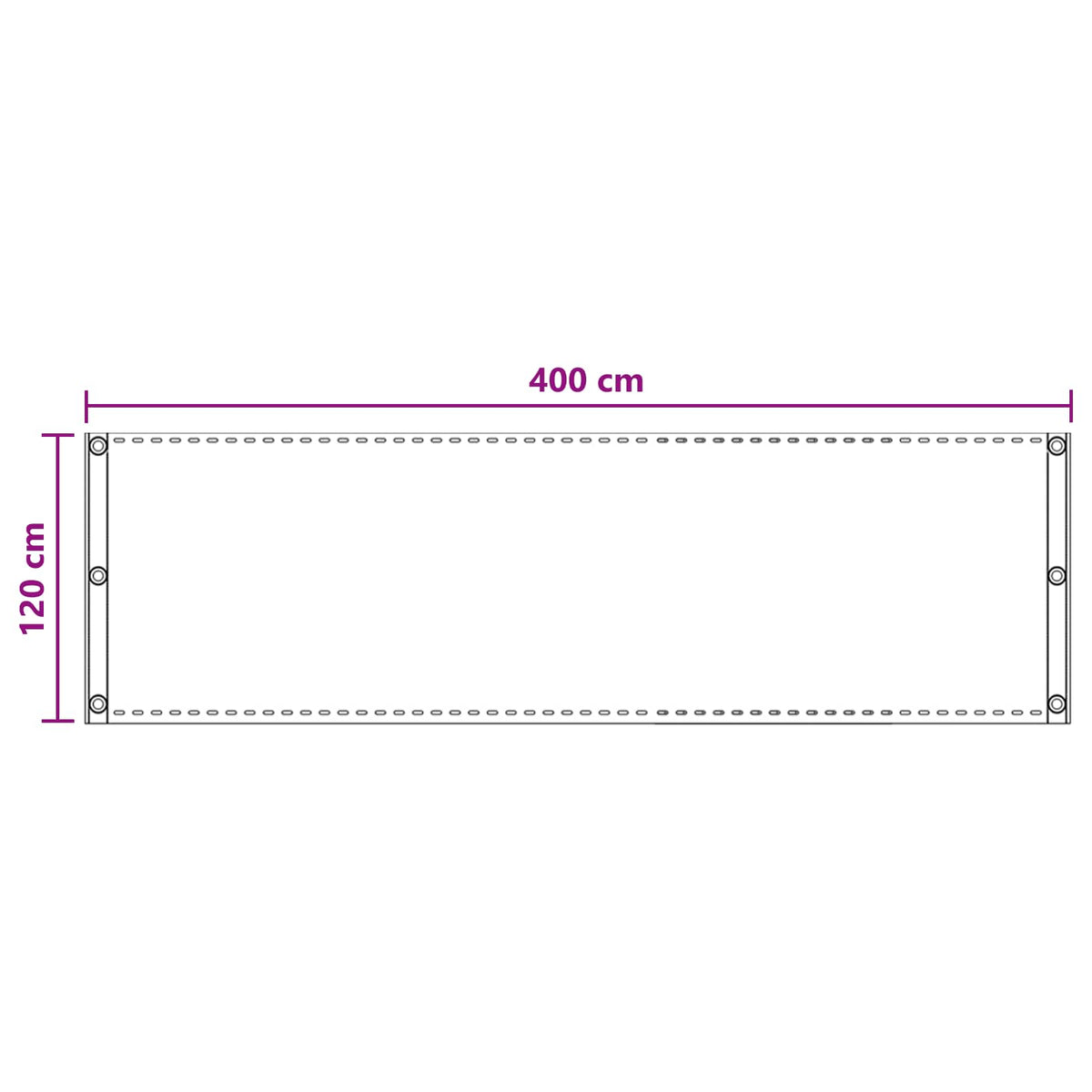 Balcony ekran Pijesak 120 x 400 cm HDPE i Aluminij