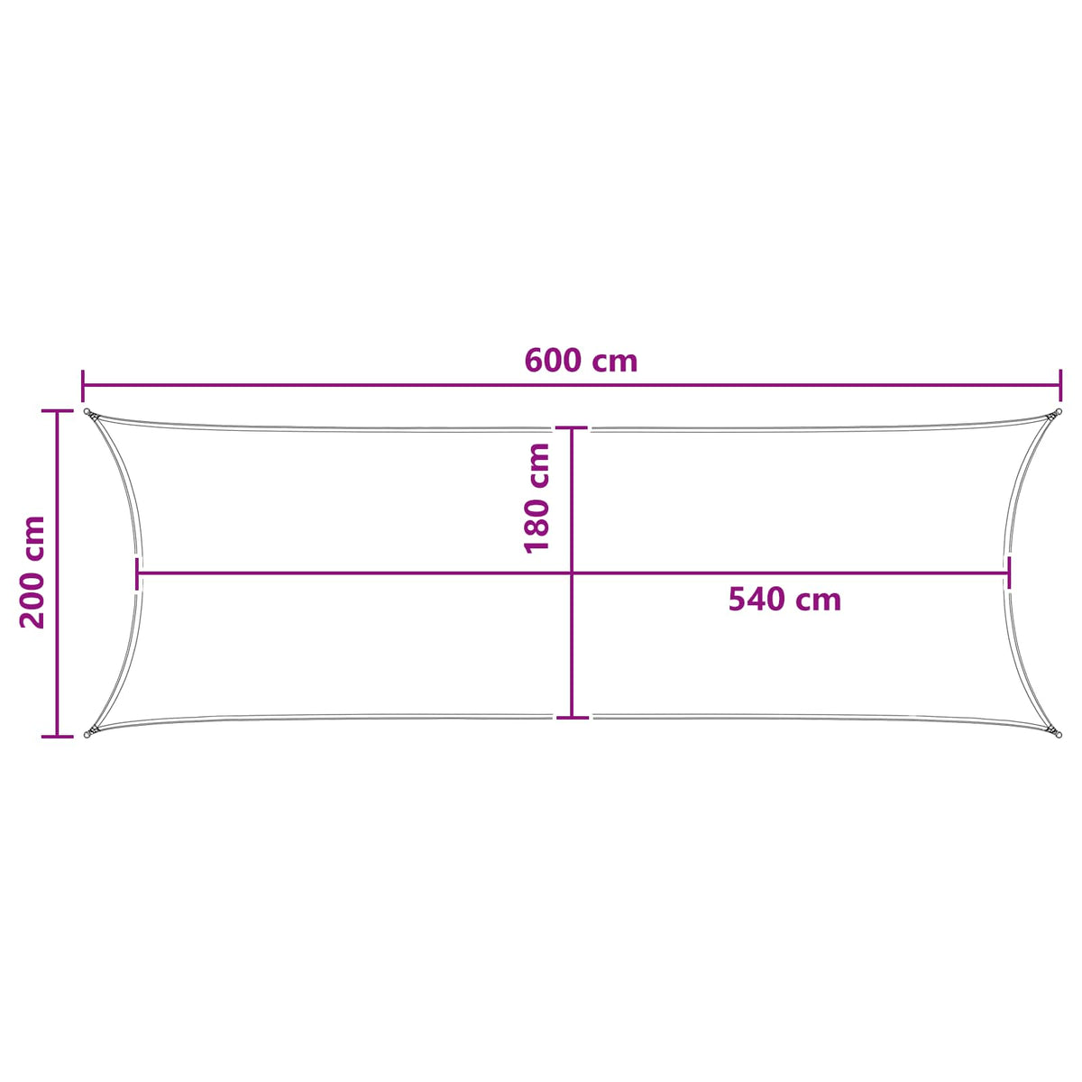 Jedrilica za sunčevu sjenu Bež 2 x 6 m HDPE