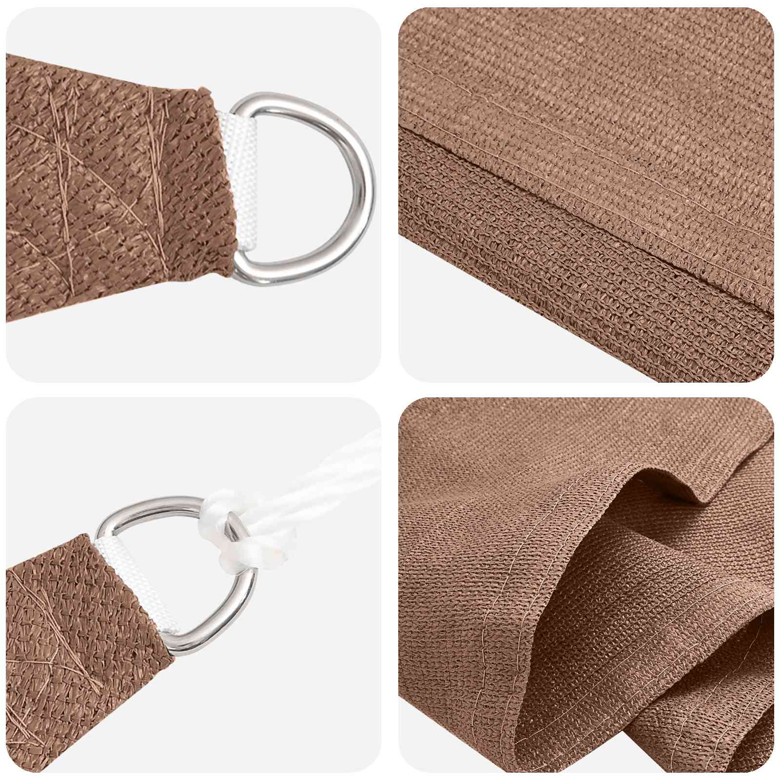 Jedrilica za sunčevu sjenu Sivosmeđa 2,5 x 6 m HDPE