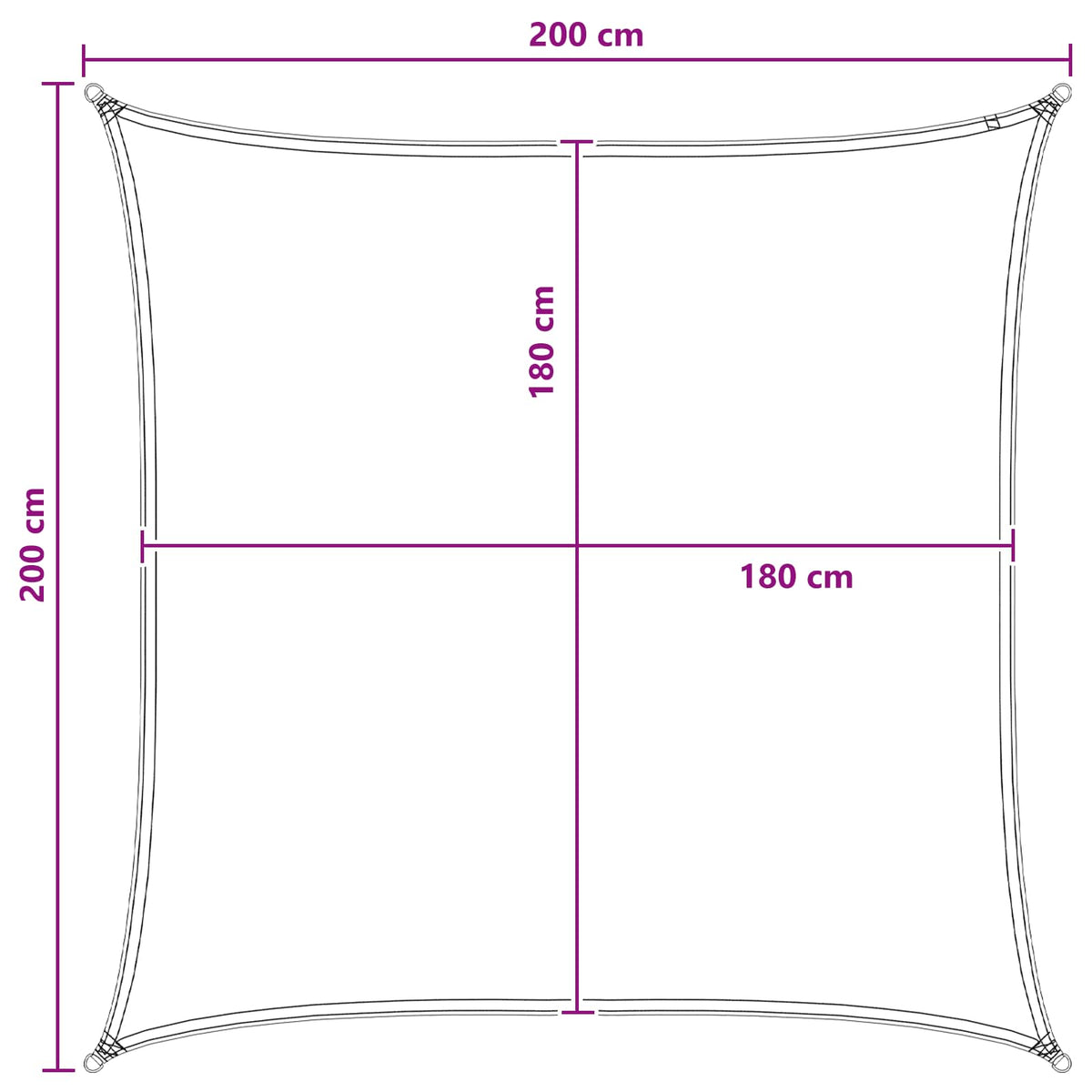 Jedrilica za sunčevu sjenu Antracit i bijelo 2 x 2 m HDPE