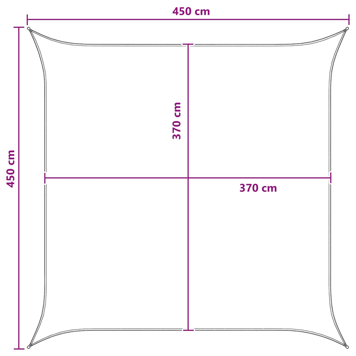 Jedrilica za sunčevu sjenu Antracit i bijelo 4,5 x 4,5 m HDPE
