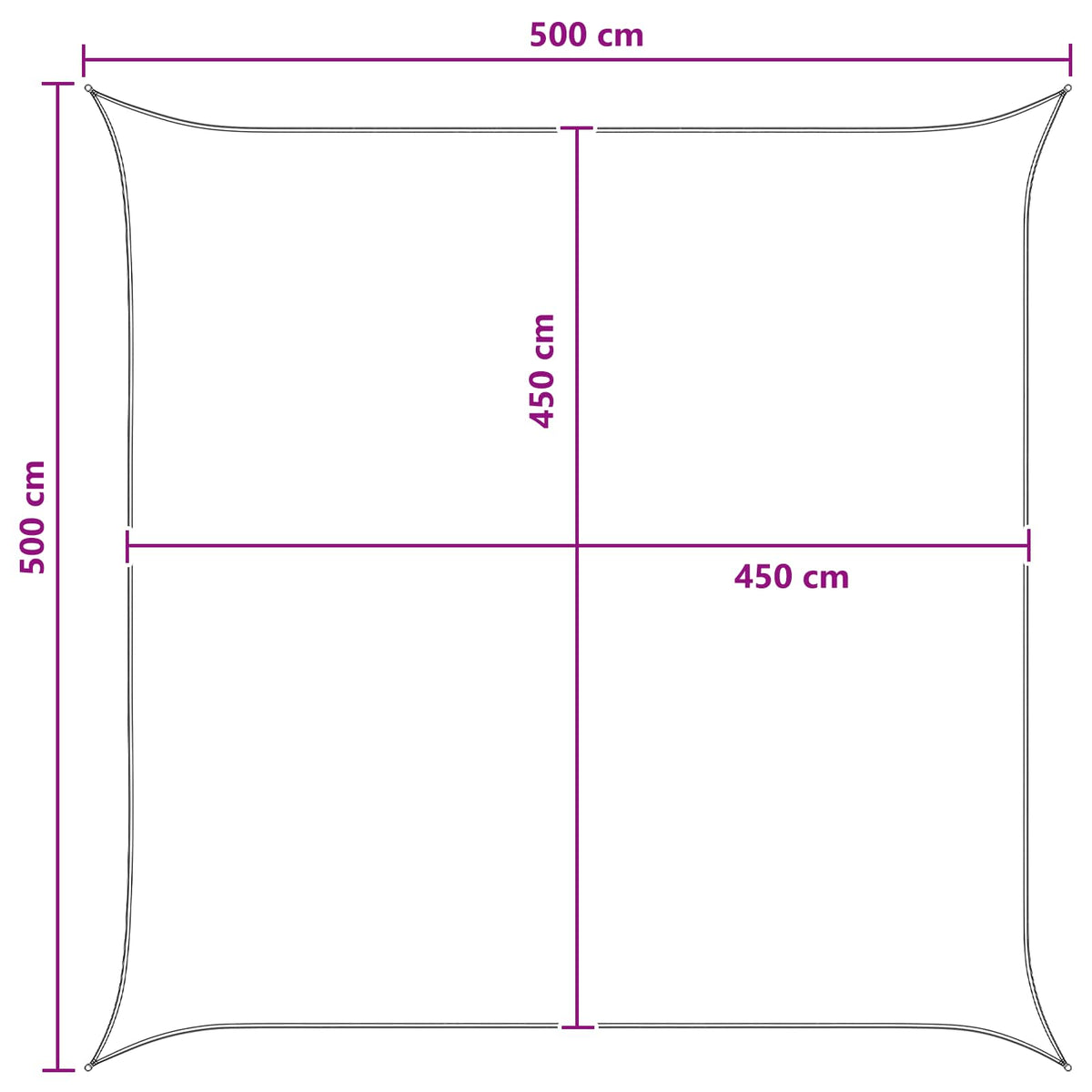 Jedrilica za sunčevu sjenu Antracit i bijelo 5 x 5 m HDPE