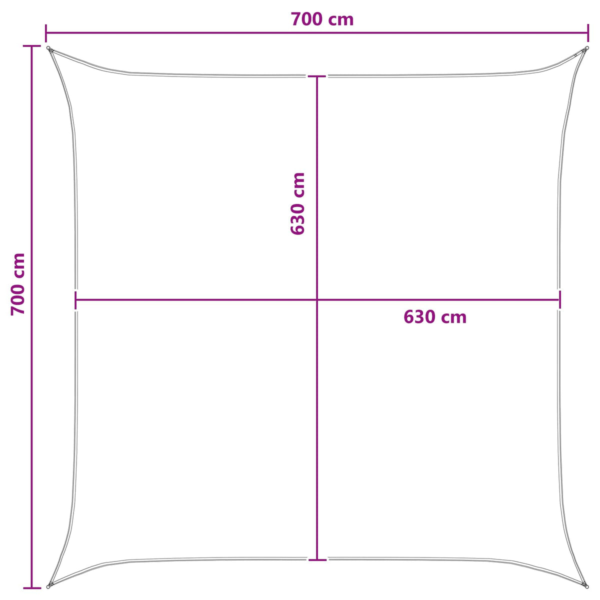 Jedrilica za sunčevu sjenu Antracit i bijelo 7 x 7 m HDPE