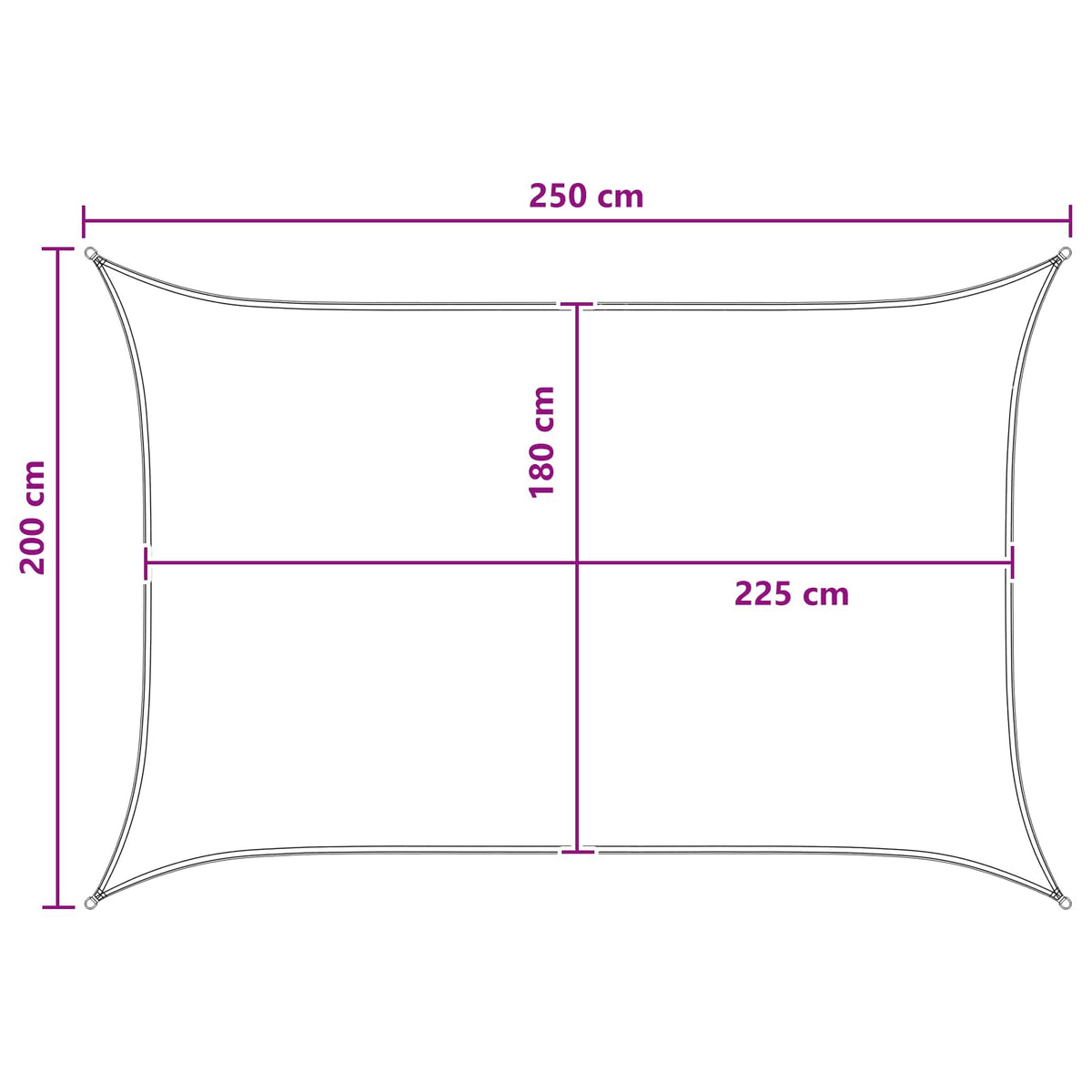 Jedrilica za sunčevu sjenu Antracit i bijelo 2 x 2,5 m HDPE