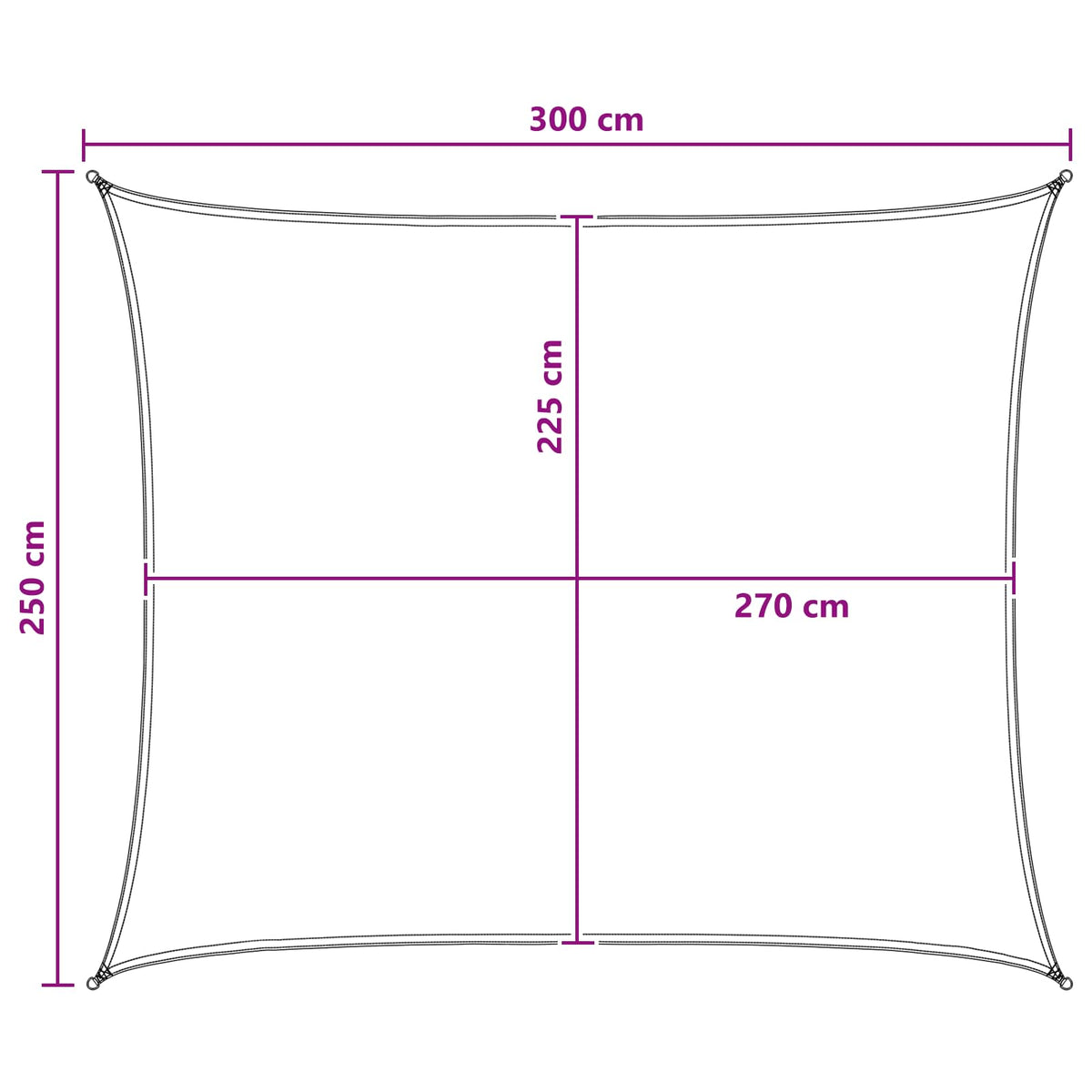 Jedrilica za sunčevu sjenu Antracit i bijelo 2,5 x 3 m HDPE
