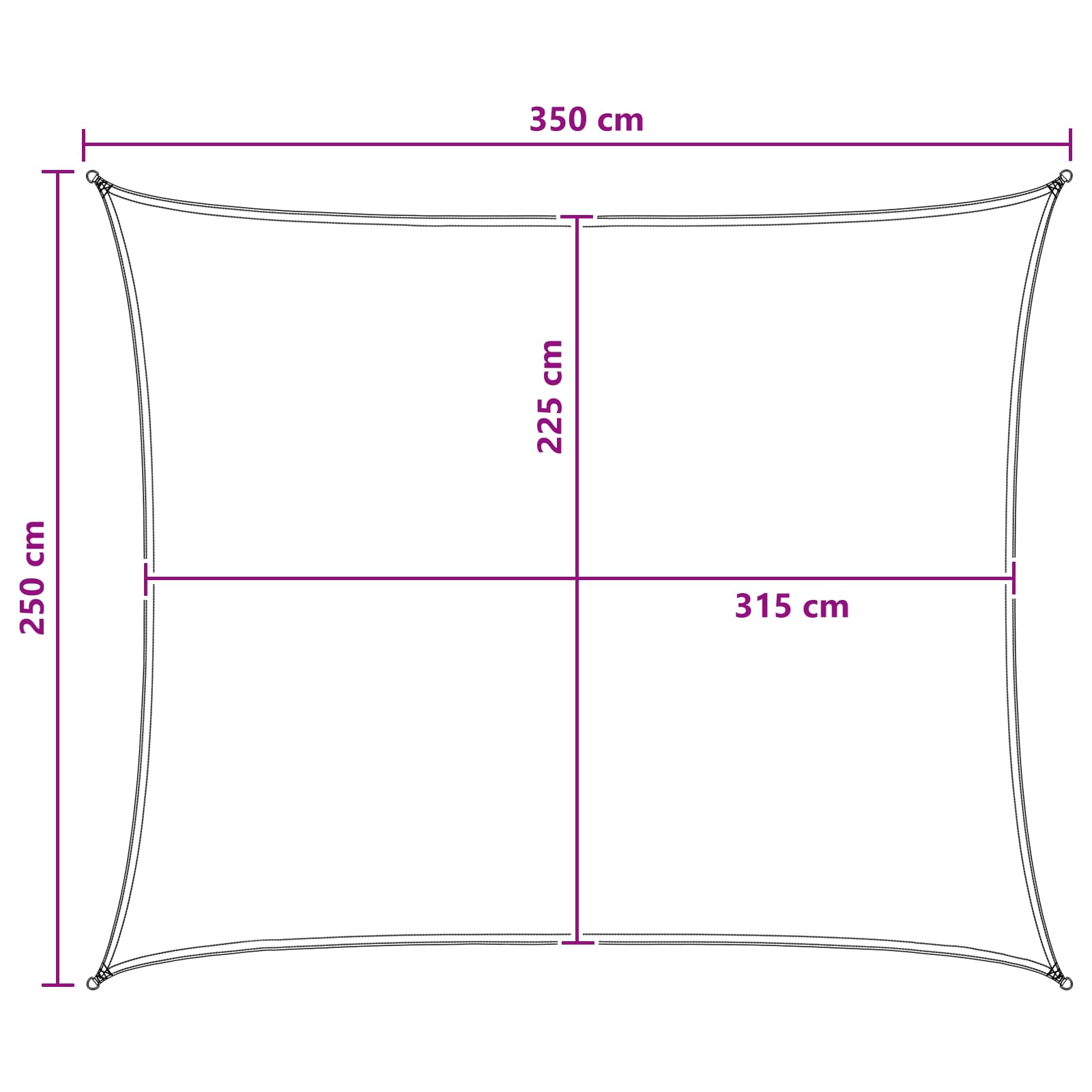 Jedrilica za sunčevu sjenu Antracit i bijelo 2,5 x 3,5 m HDPE