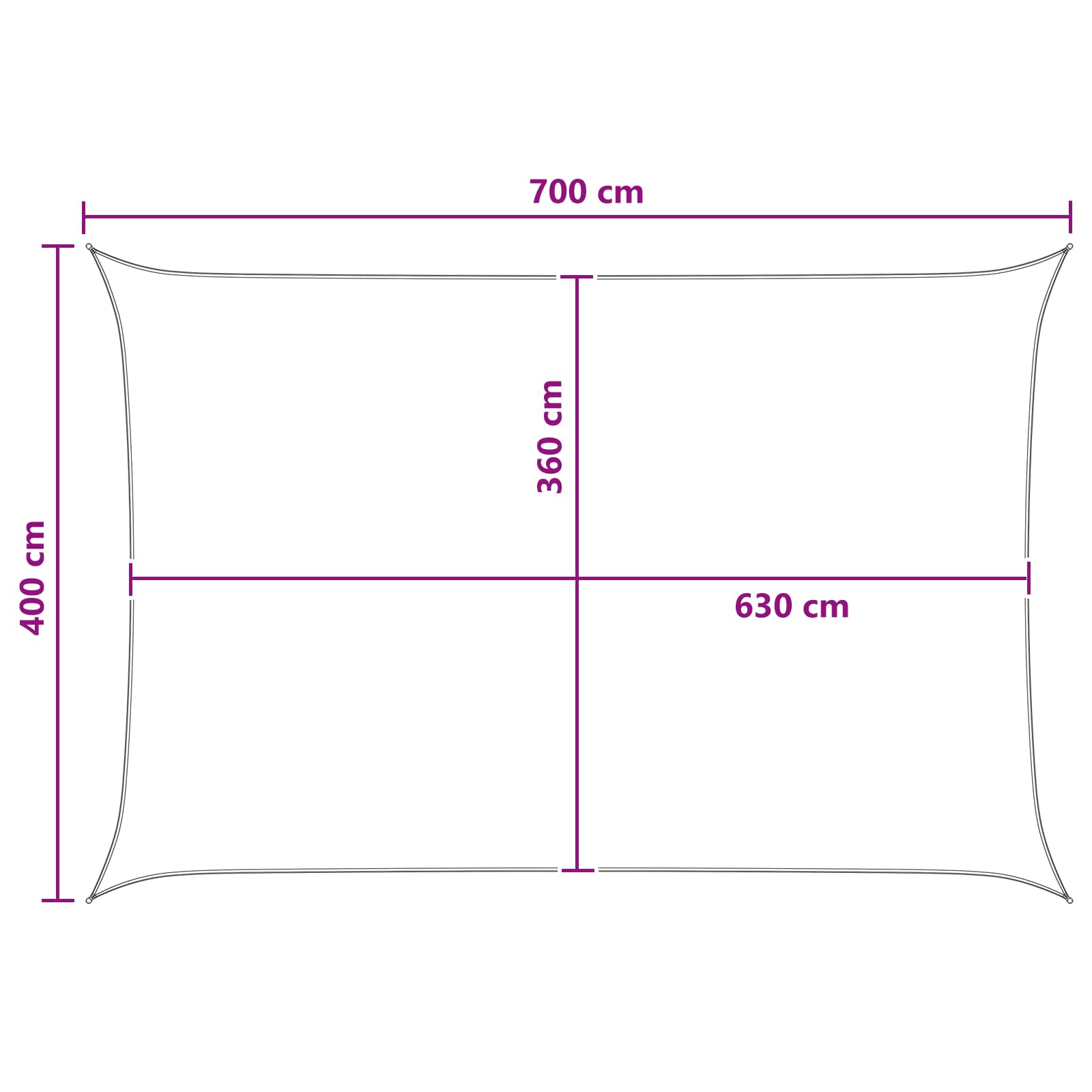 Jedrilica za sunčevu sjenu Antracit i bijelo 4 x 7 m HDPE