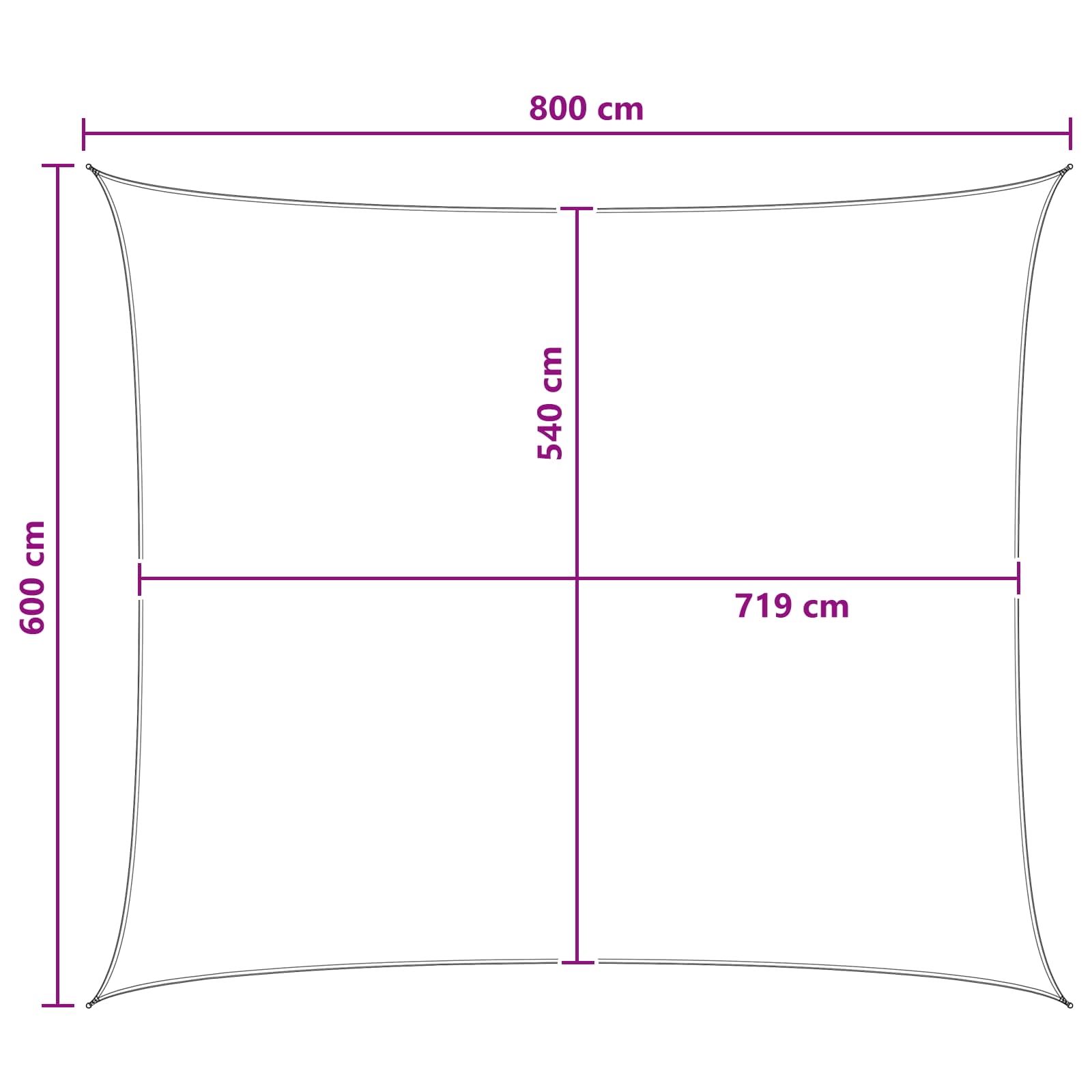 Jedrilica za sunčevu sjenu Antracit i bijelo 6 x 8 m HDPE