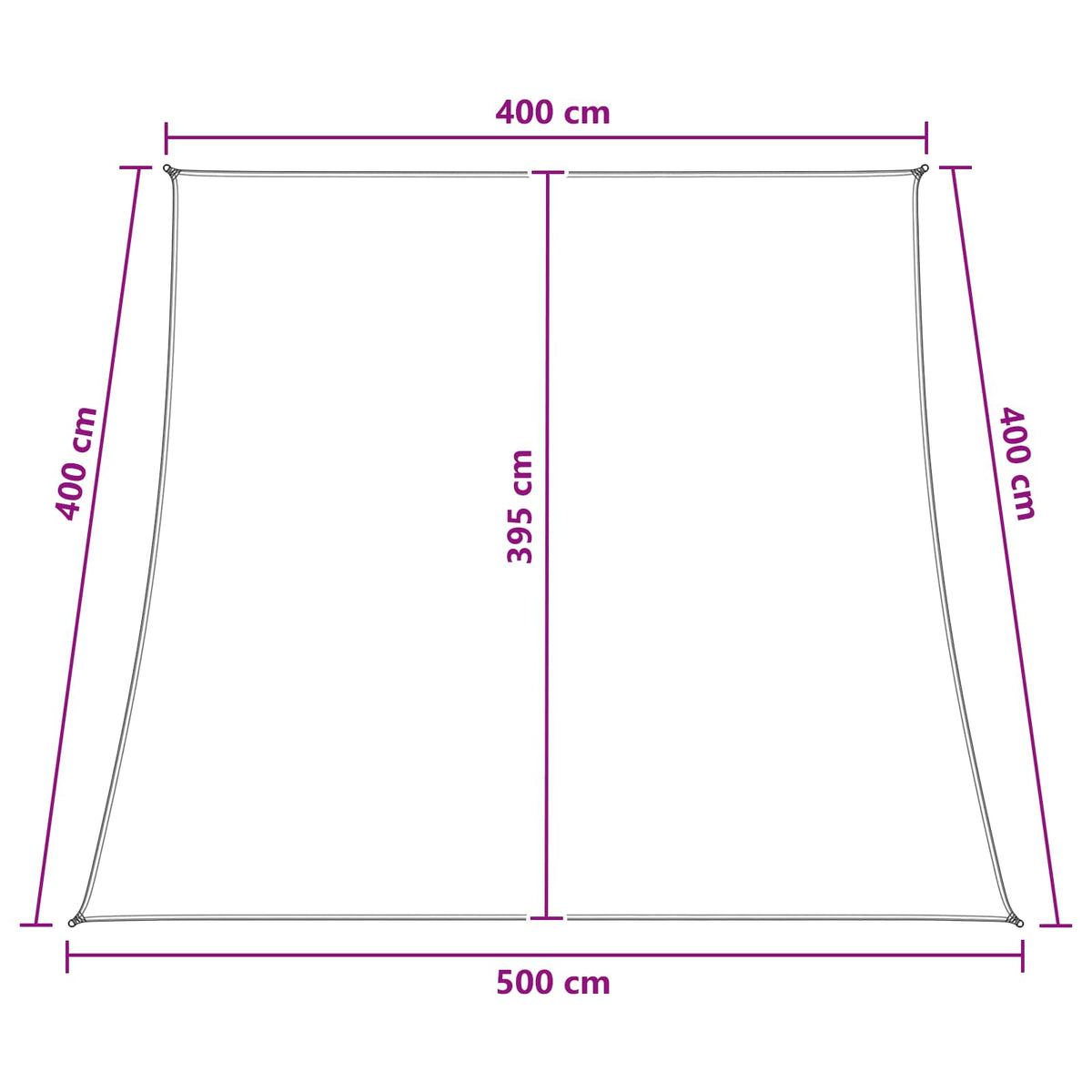 Jedrilica za sunčevu sjenu Antracit i bijelo 4 / 5 x 4 m HDPE