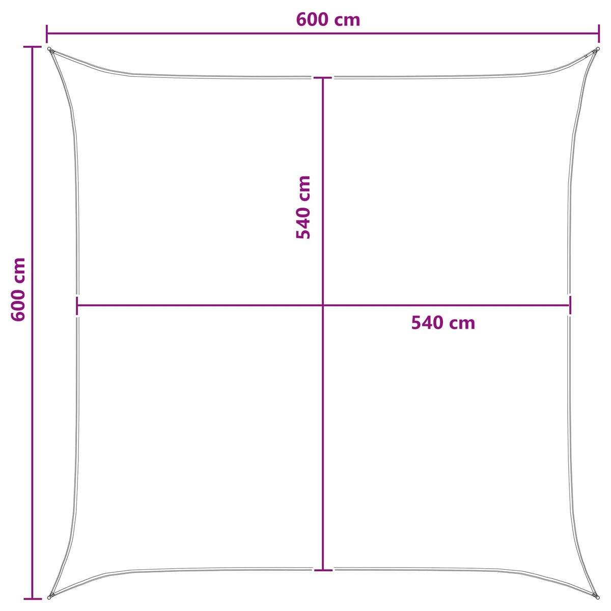 Jedrilica za sunčevu sjenu Žuta i bijela 6 x 6 m HDPE