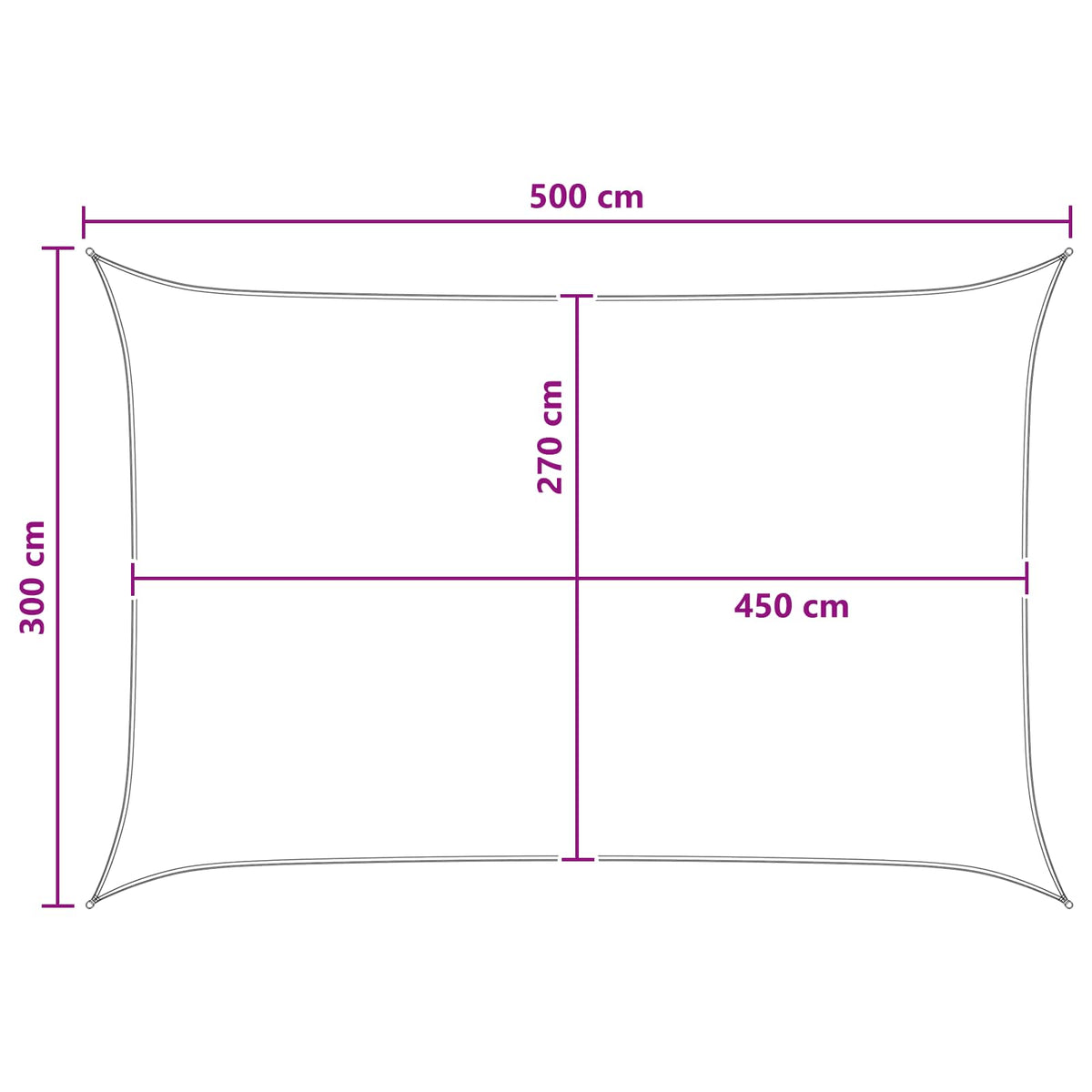 Jedrilica za sunčevu sjenu Žuta i bijela 3 x 5 m HDPE