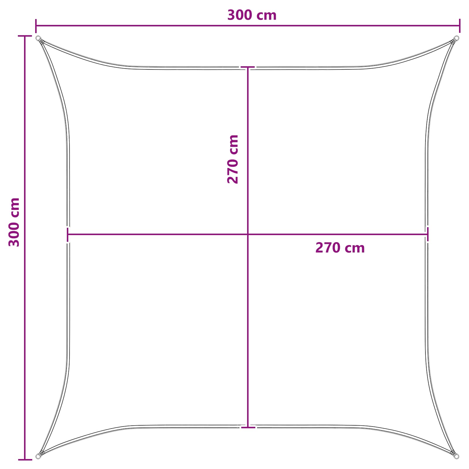 Jedrilica za sunčevu sjenu Plava i bijela 3 x 3 m HDPE