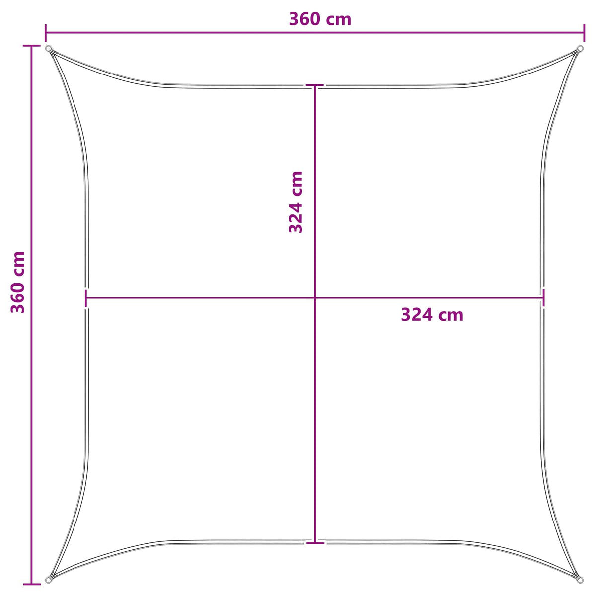 Jedrilica za sunčevu sjenu Plava i bijela 3,6 x 3,6 m HDPE