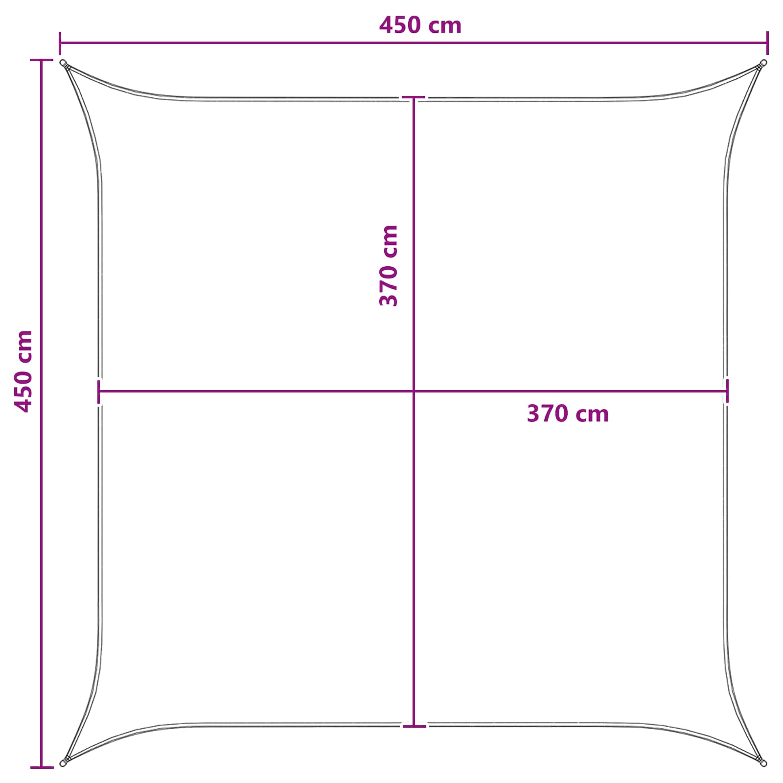 Jedrilica za sunčevu sjenu Plava i bijela 4,5 x 4,5 m HDPE