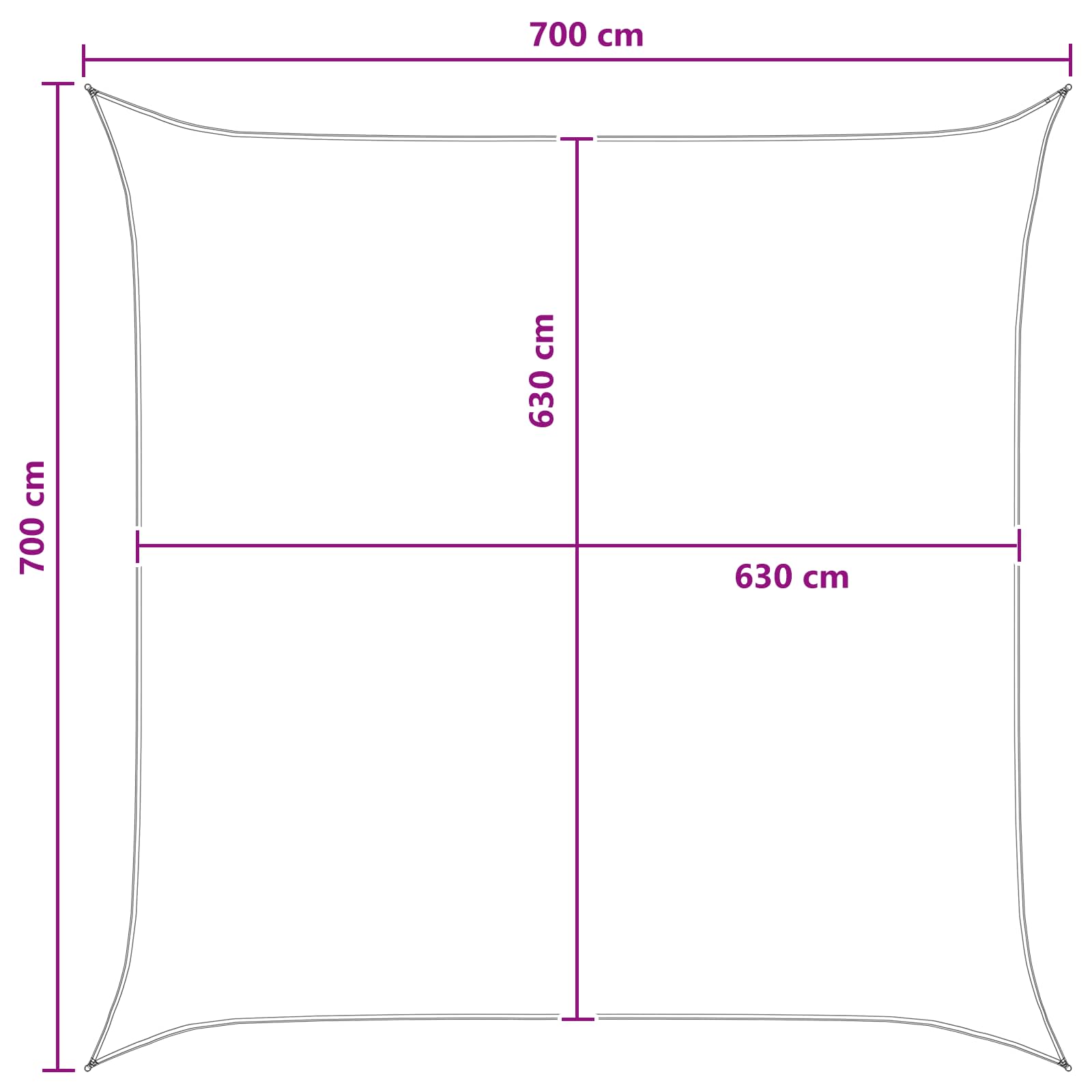 Jedrilica za sunčevu sjenu Plava i bijela 7 x 7 m HDPE