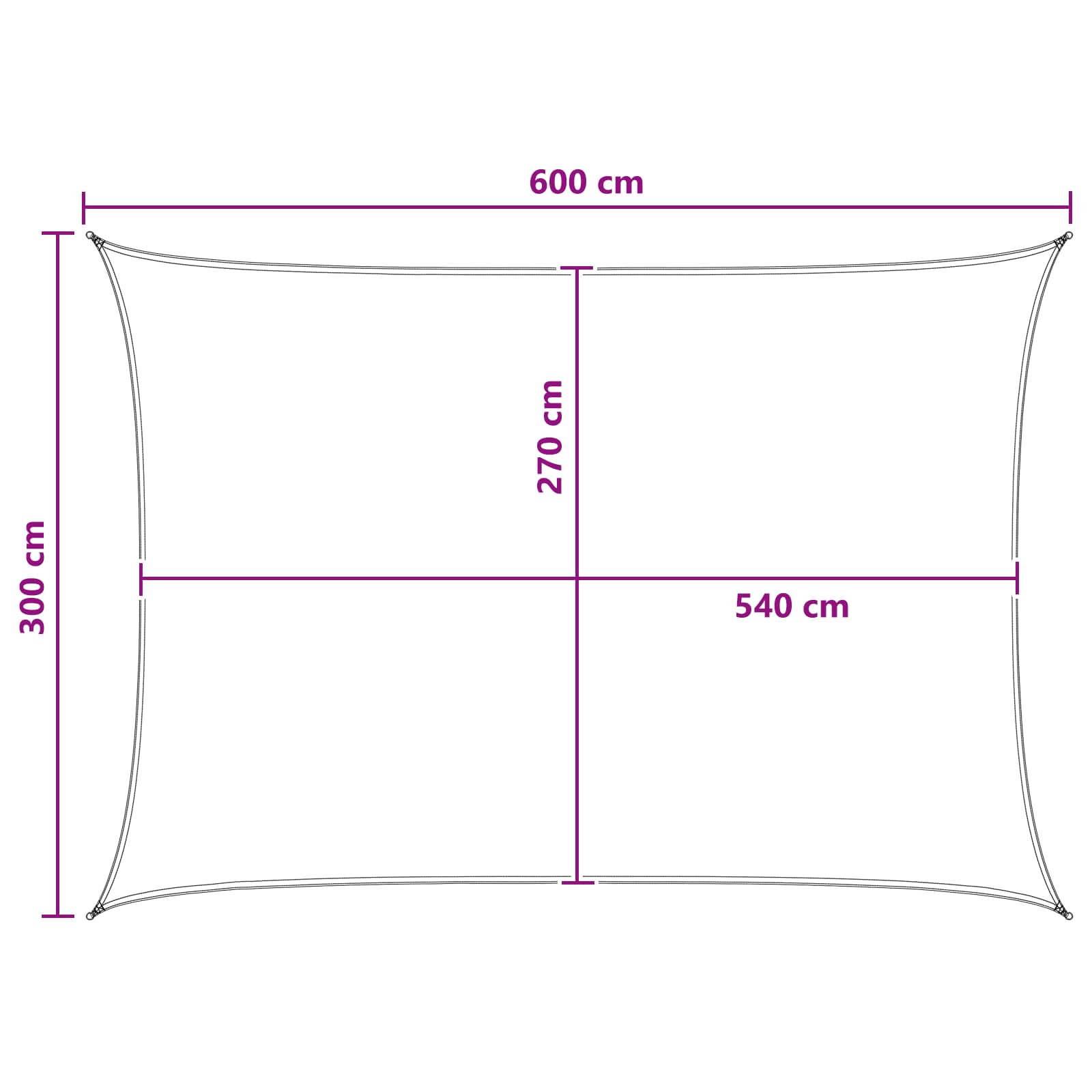 Jedrilica za sunčevu sjenu Plava i bijela 3 x 6 m HDPE