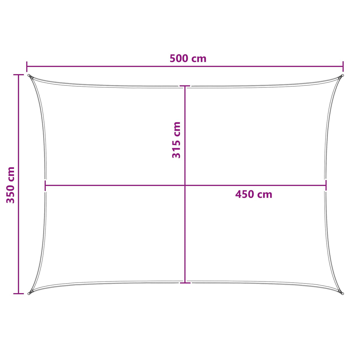 Jedrilica za sunčevu sjenu Plava i bijela 3,5 x 5 m HDPE