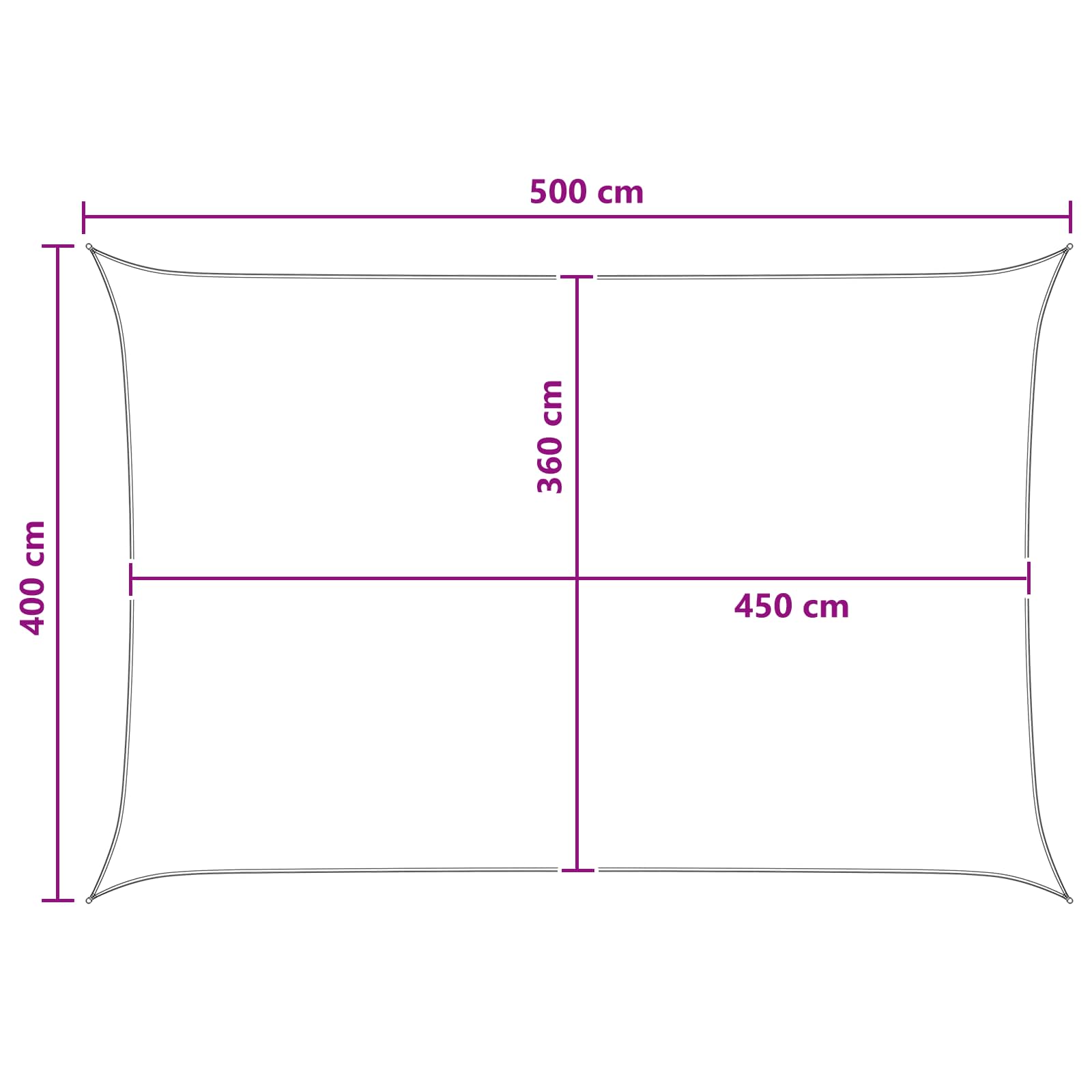 Jedrilica za sunčevu sjenu Plava i bijela 4 x 5 m HDPE