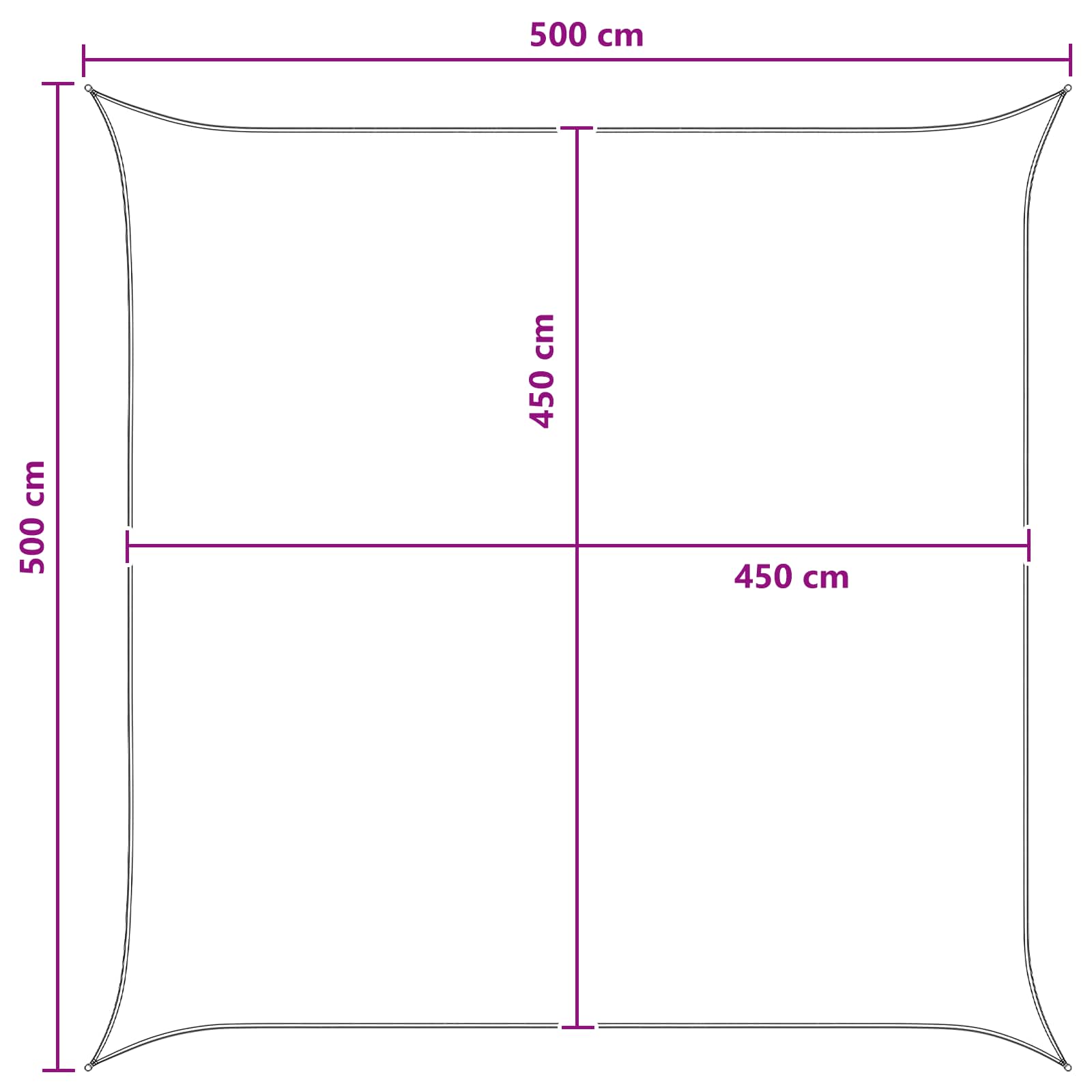 Jedrilica za sunčevu sjenu Svijetlo siva i bijela. 5 x 5 m HDPE