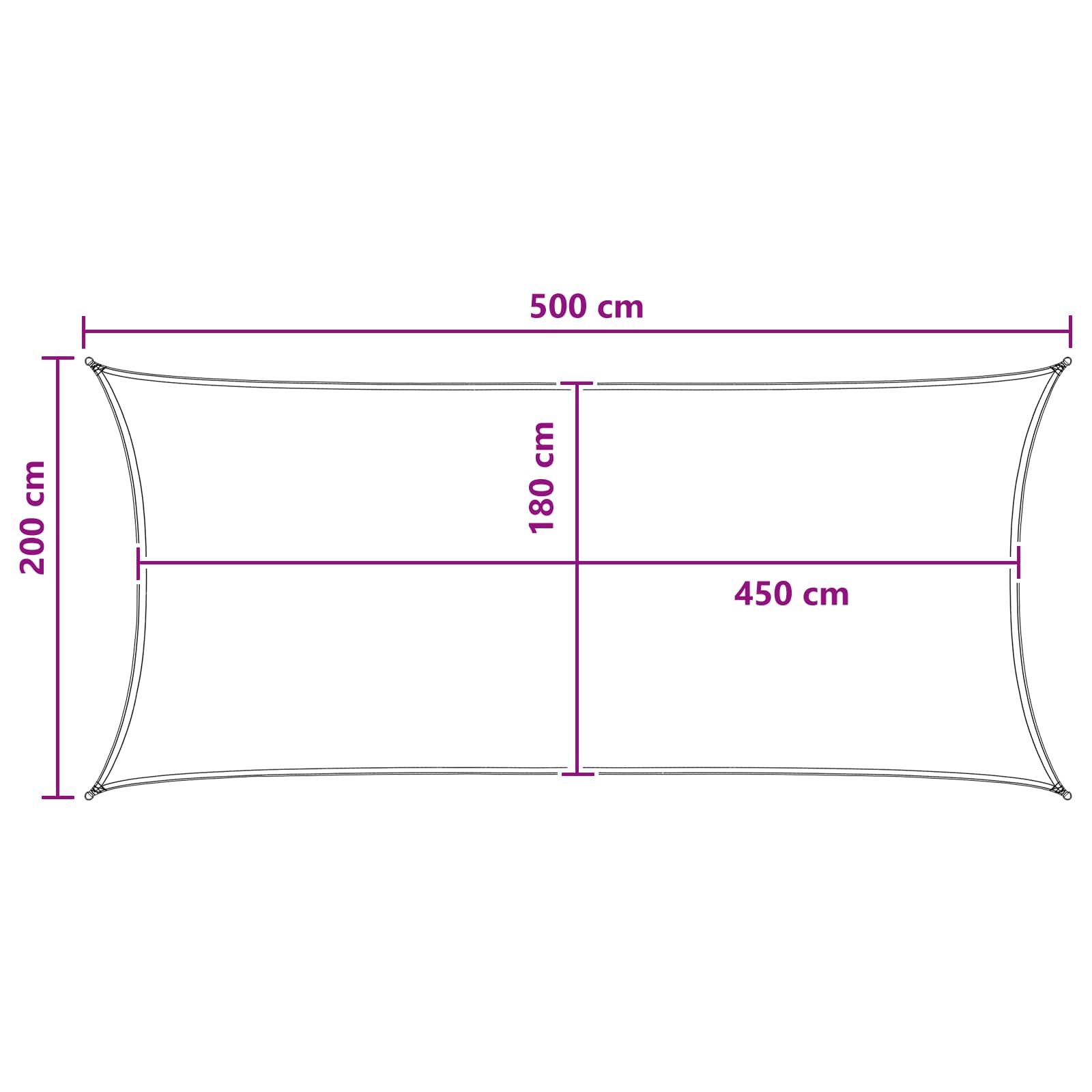 Jedrilica za sunčevu sjenu Svijetlo siva i bijela. 2 x 5 m HDPE
