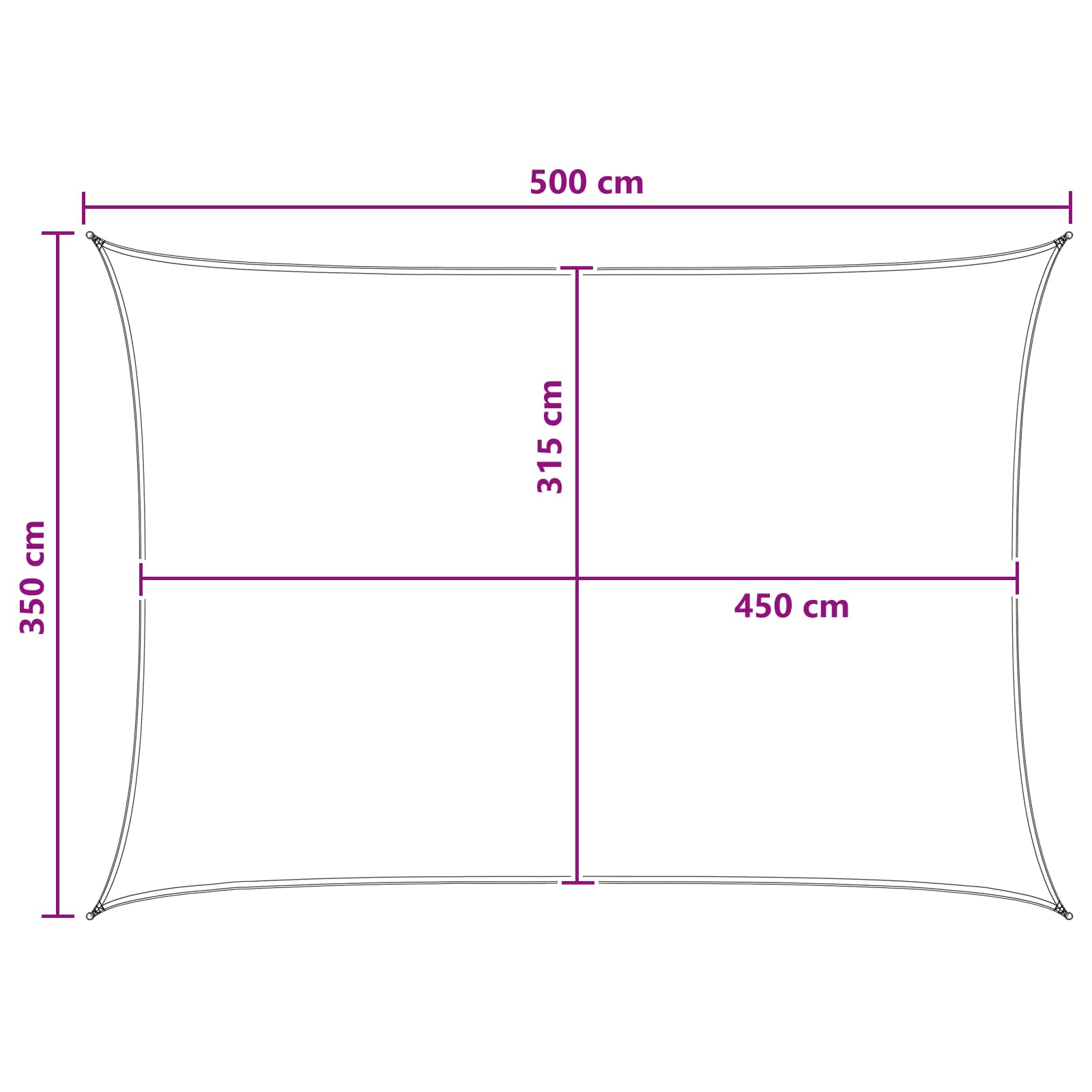 Jedrilica za sunčevu sjenu Svijetlo siva i bijela. 3,5 x 5 m
