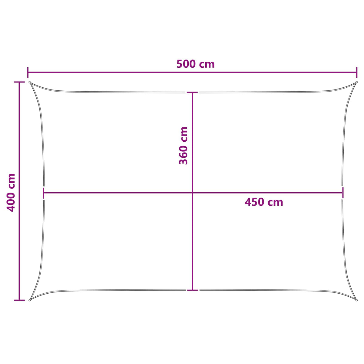 Jedrilica za sunčevu sjenu Svijetlo siva i bijela. 4 x 5 m HDPE