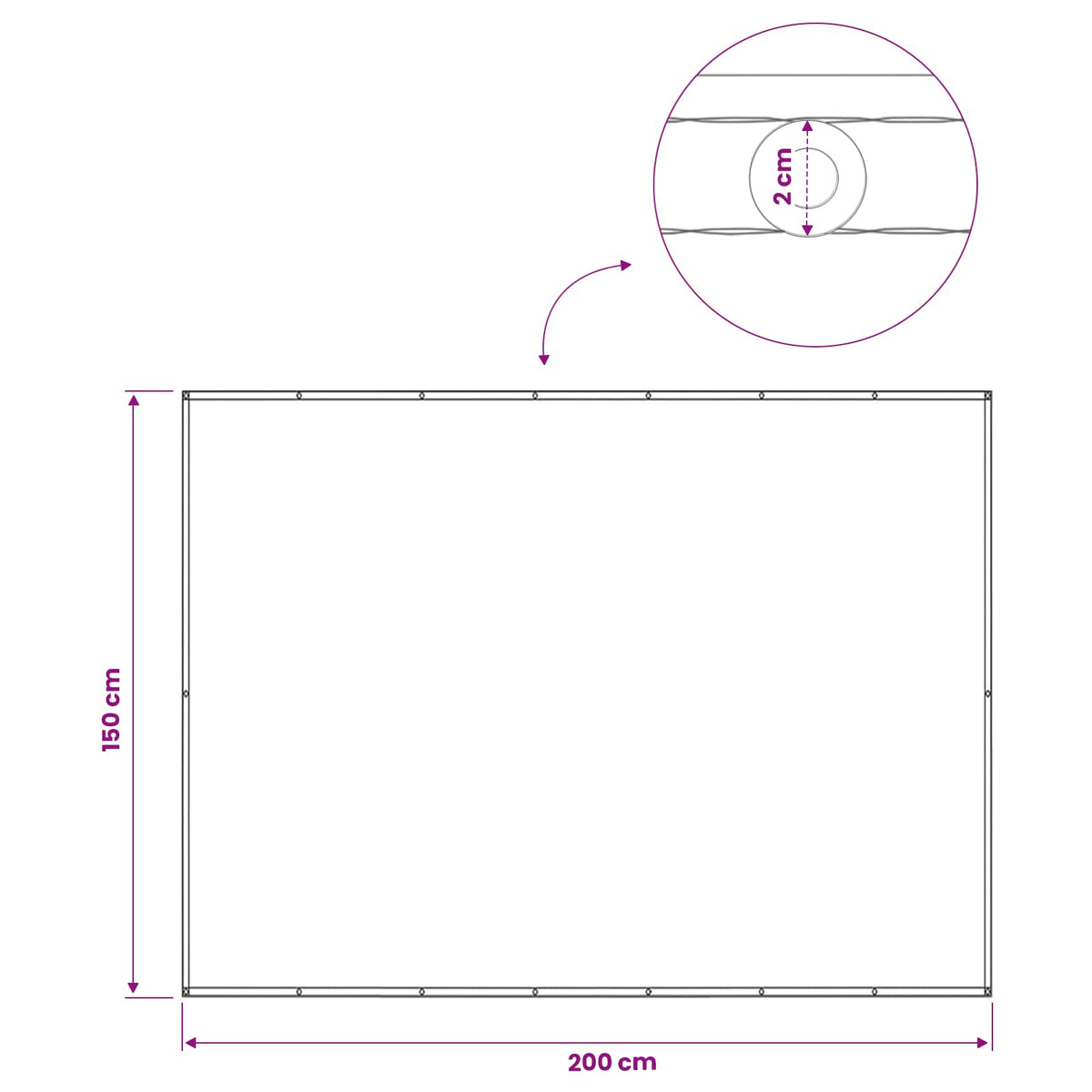 Zaslon za privatnost na balkonu 150 x 200 cm