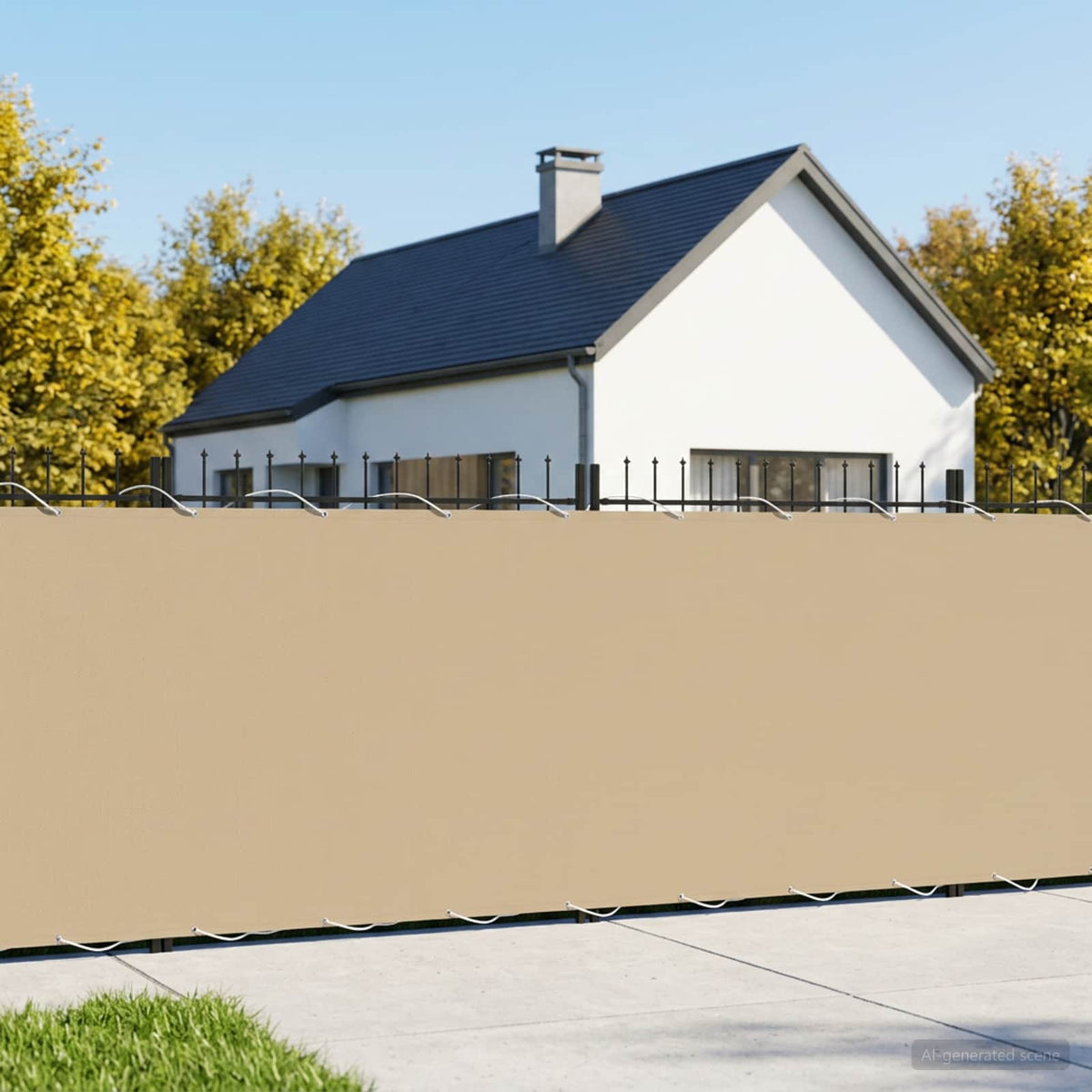 Zaslon za privatnost na balkonu 150 x 400 cm Polyester Bež