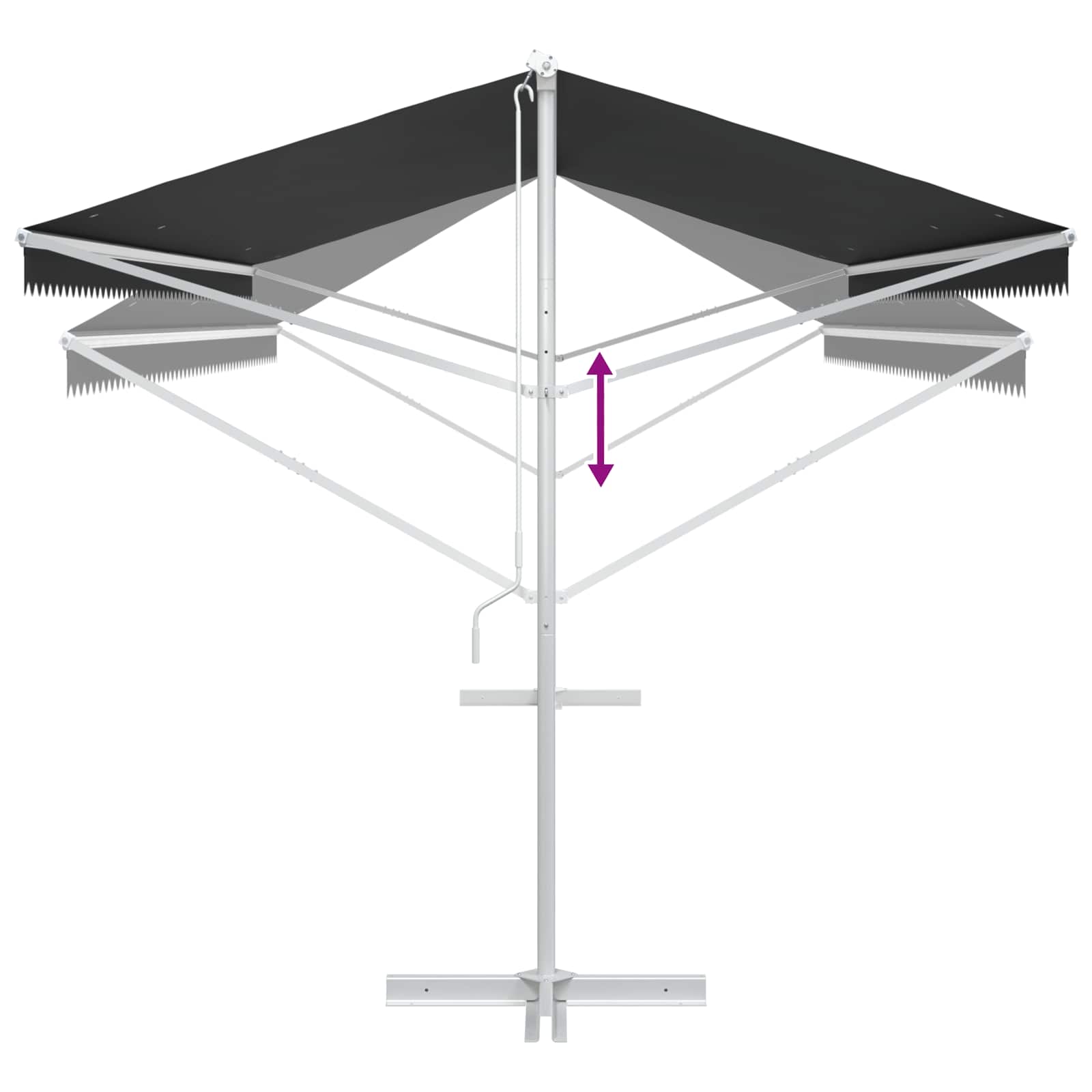 Samostojeća tend Antracit 6 x 3 m Poliester