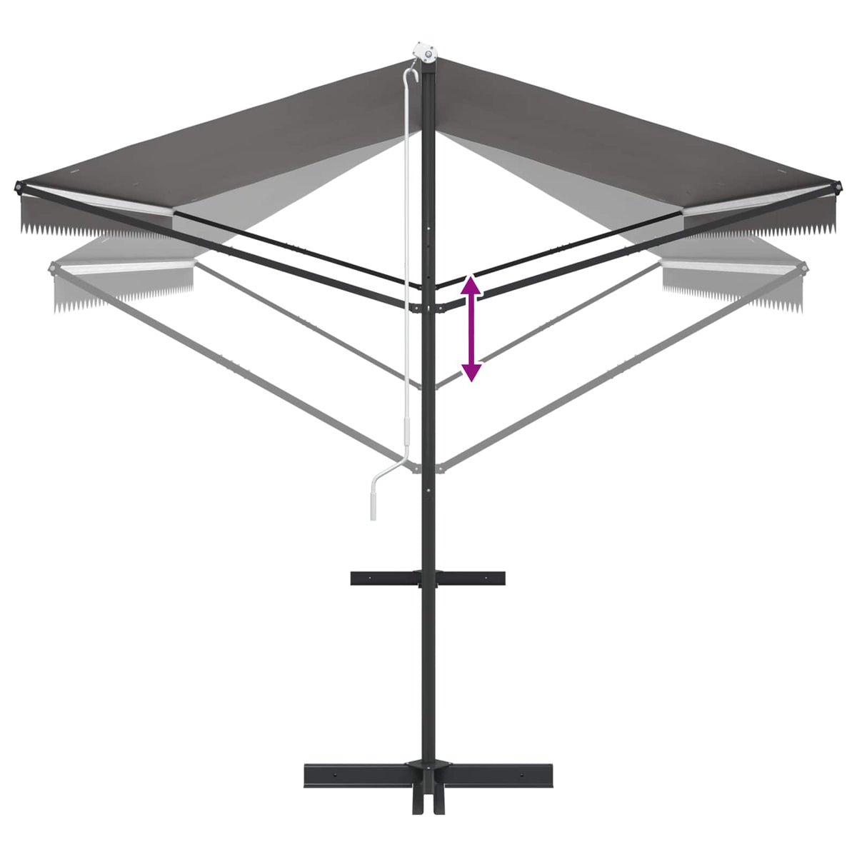 Samostojeća tend Siva 5 x 3 m Poliester