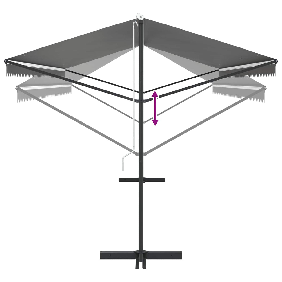 Samostojeća tend Siva 6 x 3 m Poliester