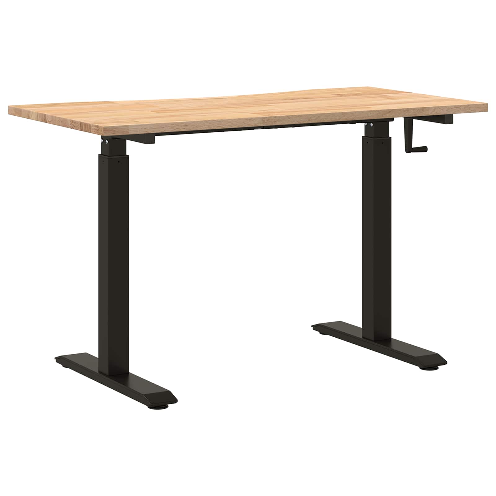 Stol Crna i prirodna 120 x 60 cm Čvrsto Hrastovo Drvo