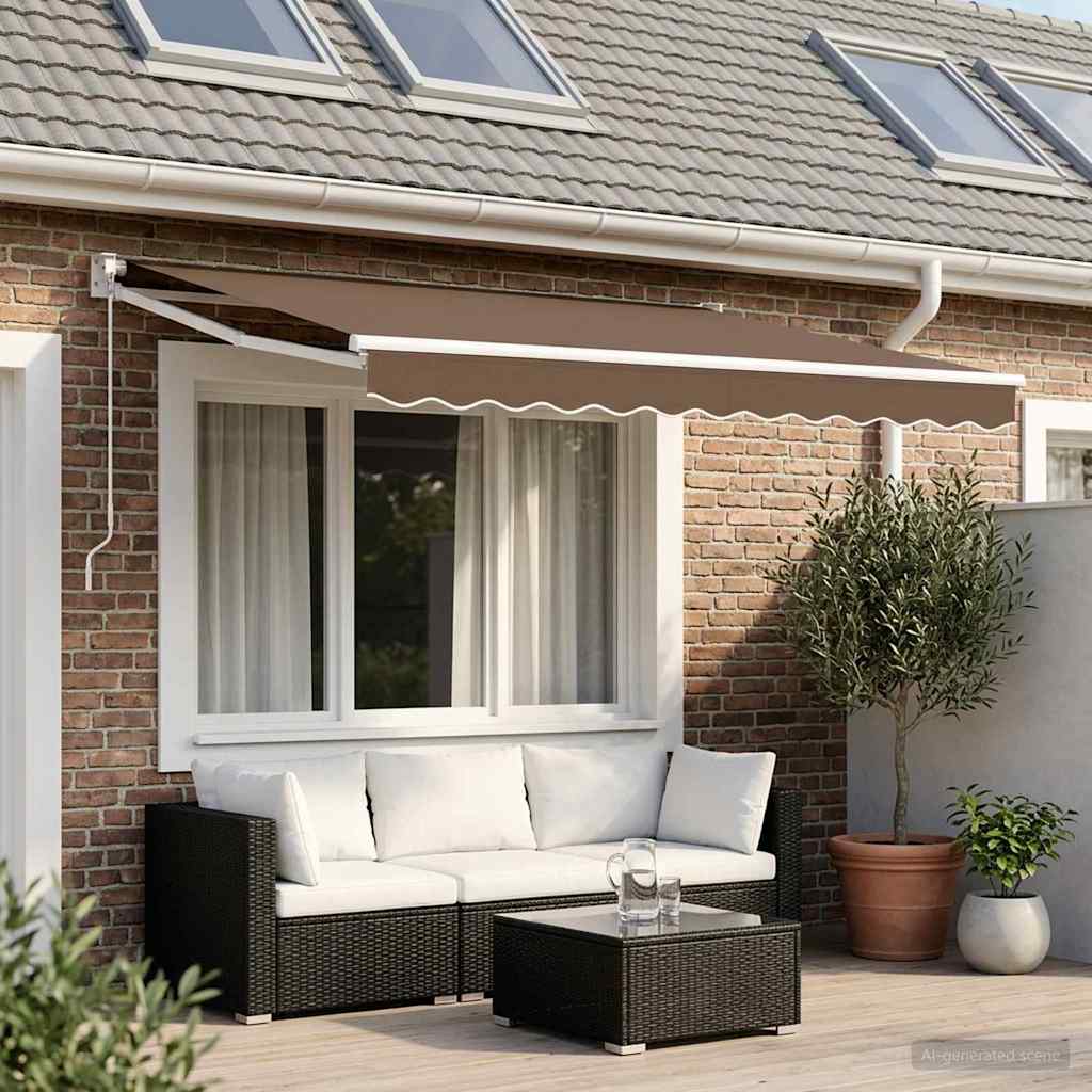 Povlačivi tende Sivosmeđa 3,5 x 2,5 m 100% Poliester i Aluminij