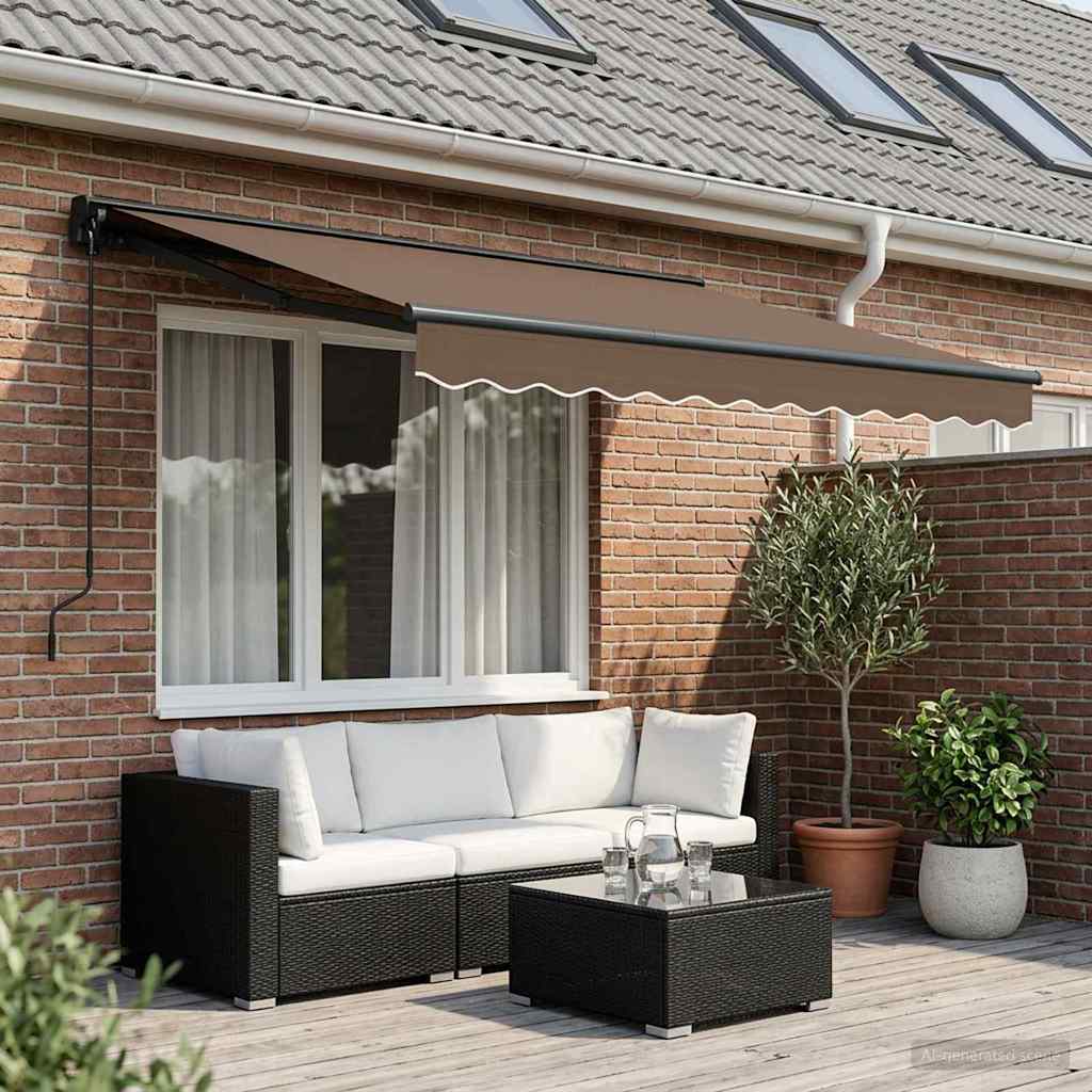 Povlačivi tende Sivosmeđa 3 x 2,5 m Poliester i aluminij
