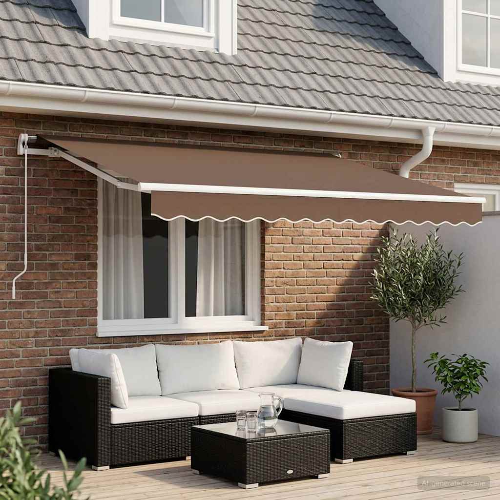Povlačivi tende Sivosmeđa 350 x 250 cm Poliester i aluminij