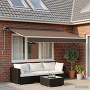 Povlačivi tende Sivosmeđa 350 x 250 cm Tkanina i Aluminij