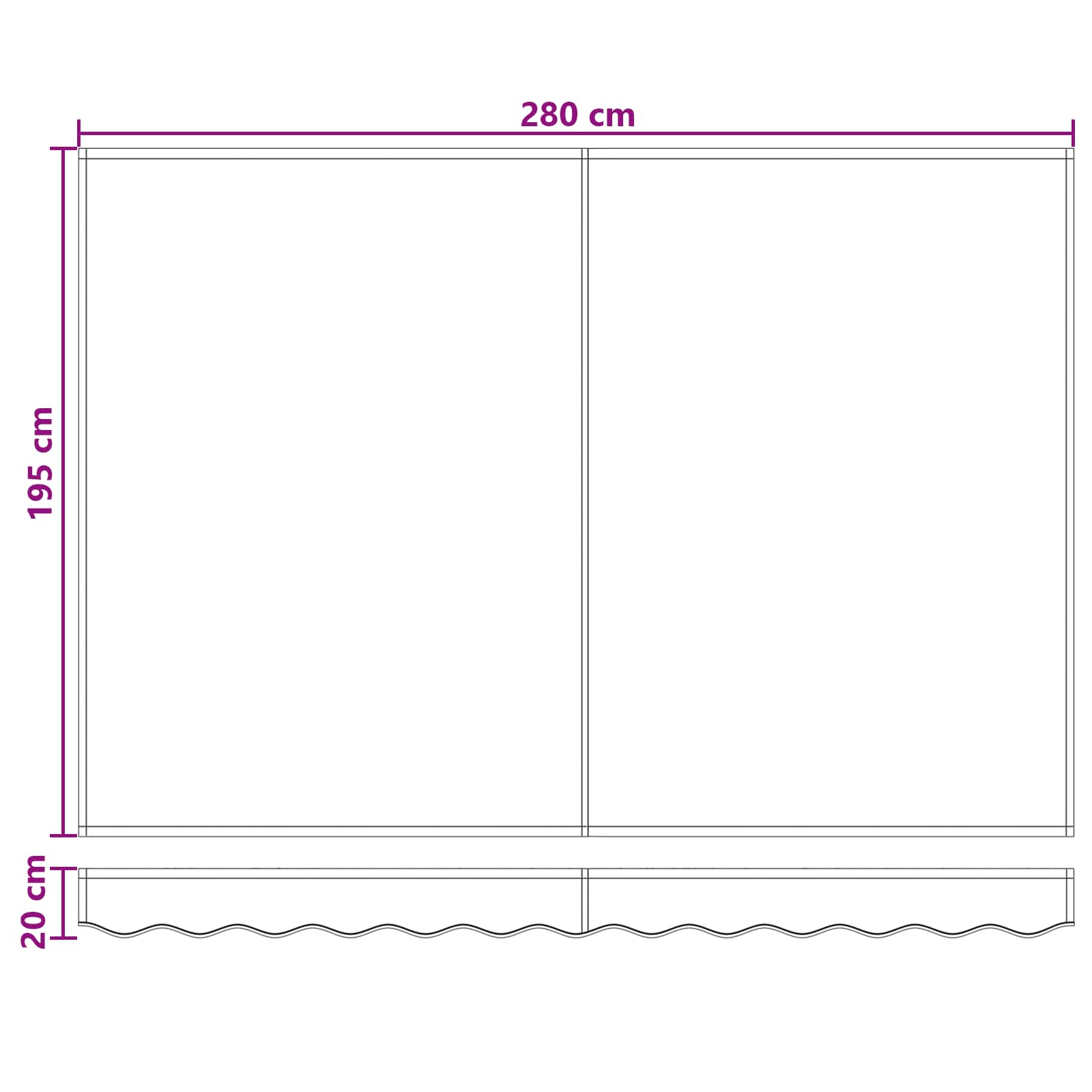 Povlačivi tende Svijetlo siva i bijela. 3 x 2 m