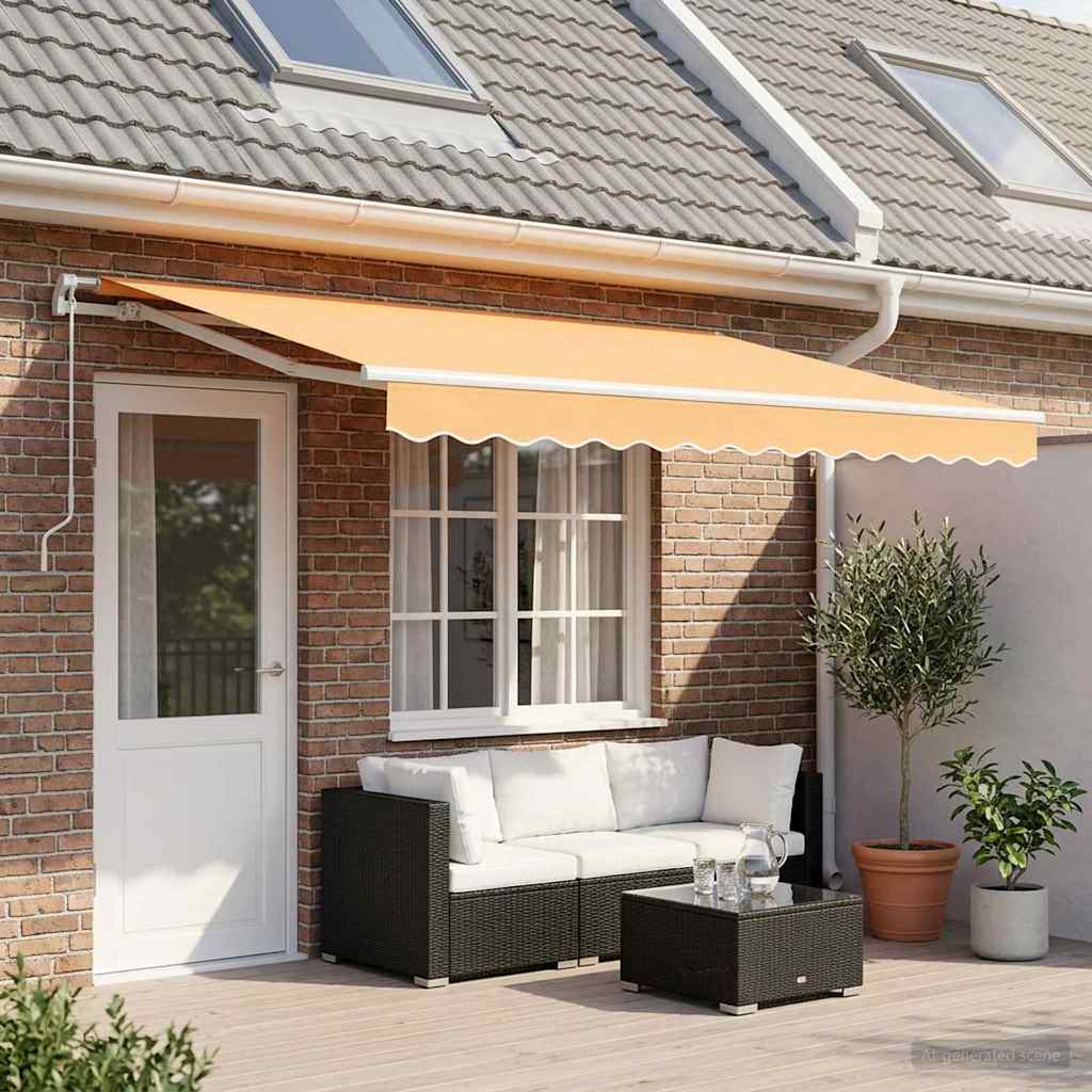 Povlačivi tende Pijesak 4 × 3 m Poliester i aluminij
