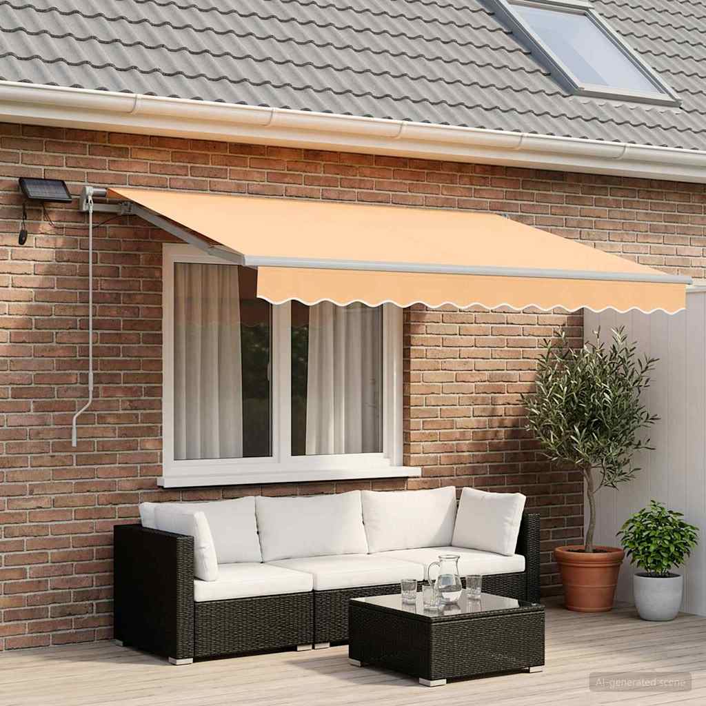Povlačivi tende Pijesak 350 x 250 cm Tkanina i Aluminij