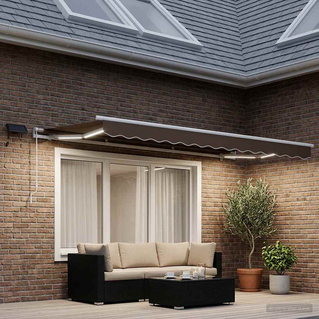 Povlačivi tende Sivosmeđa 350 x 250 cm Tkanina i Aluminij