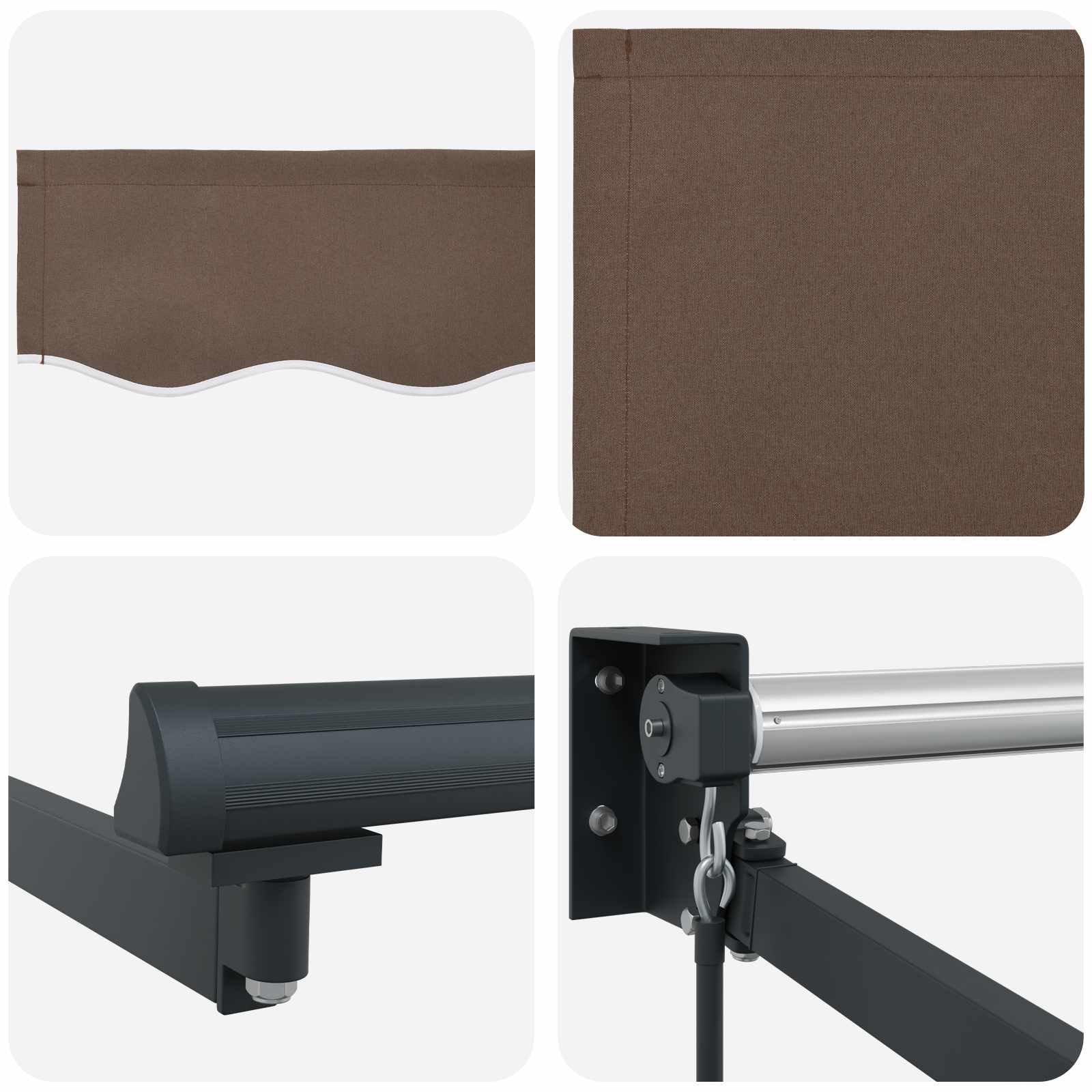 Povlačivi tende Sivosmeđa 3,5 x 2,5 m 100% Poliester i Aluminij