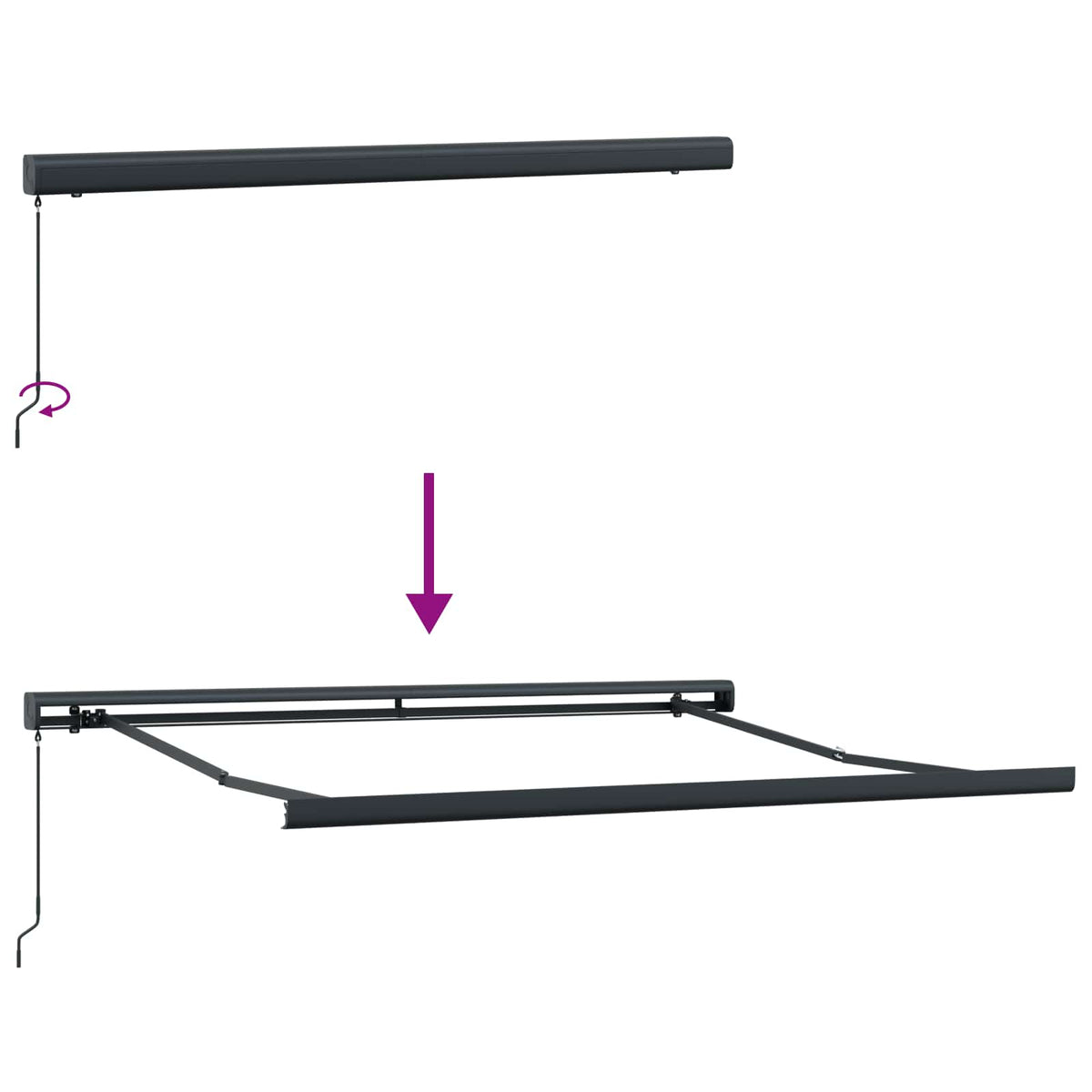 Povlačivi tende Sivosmeđa 350 x 250 cm Platno i Aluminij